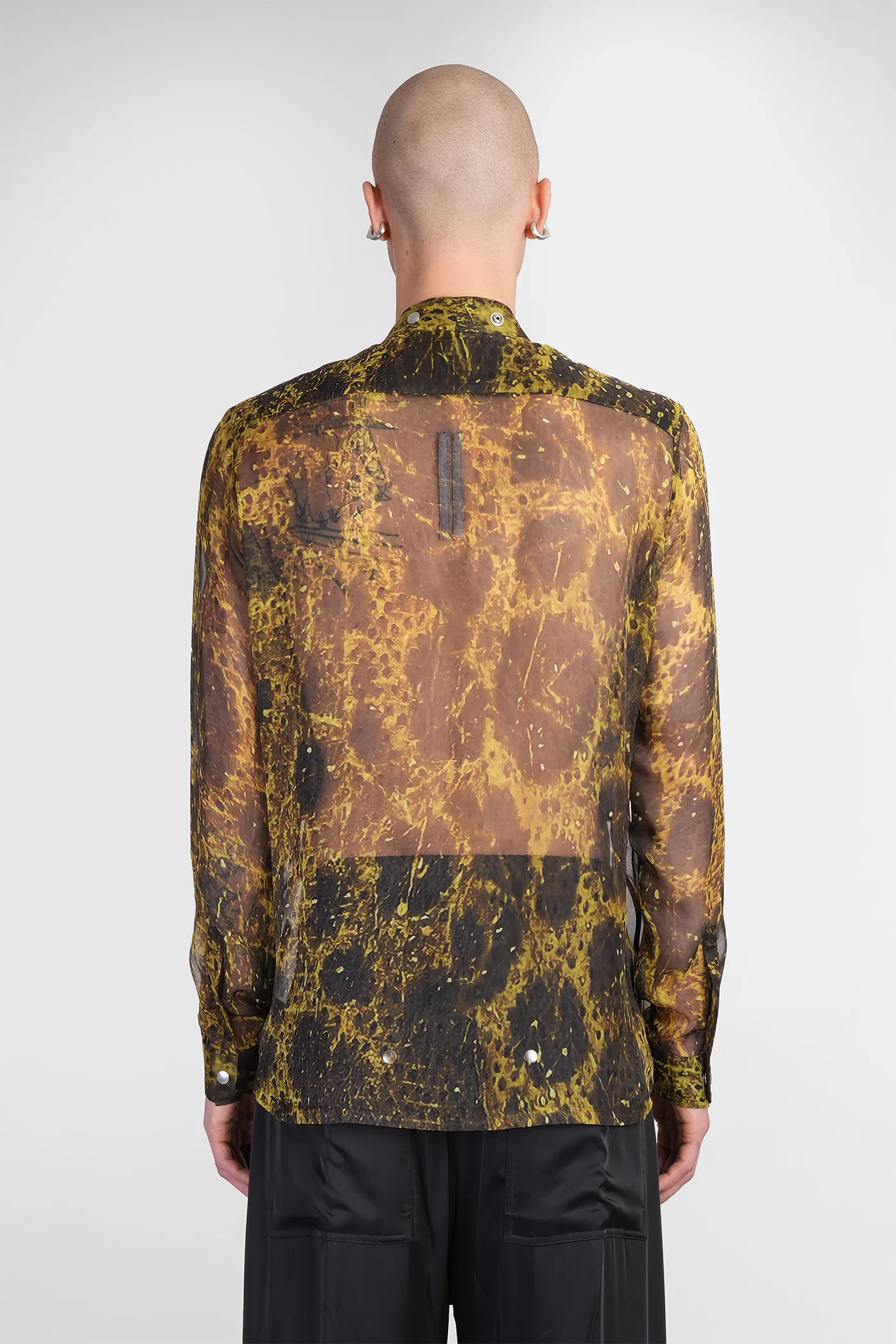 Larry fogpocket shir Shirt in green silk - Image 3