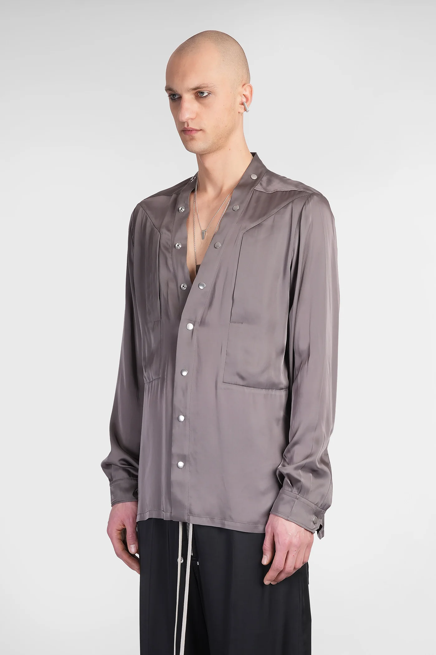 Larry fogpocket Shirt in grey acetate - Image 4
