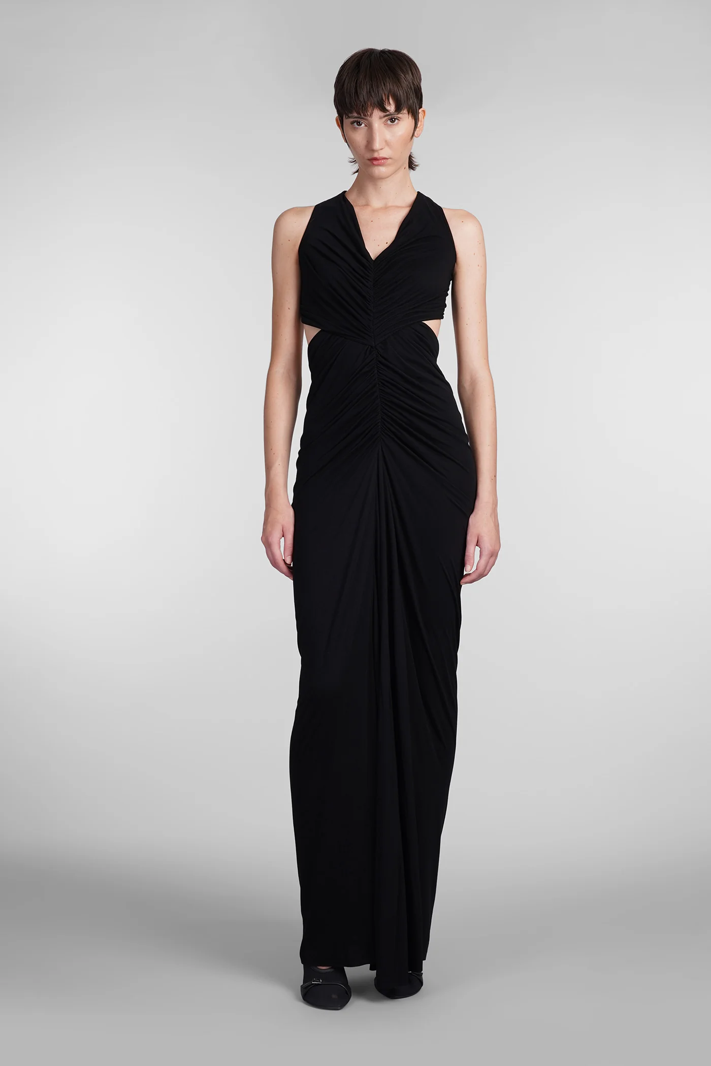 Poppy gown Dress woman in black viscose