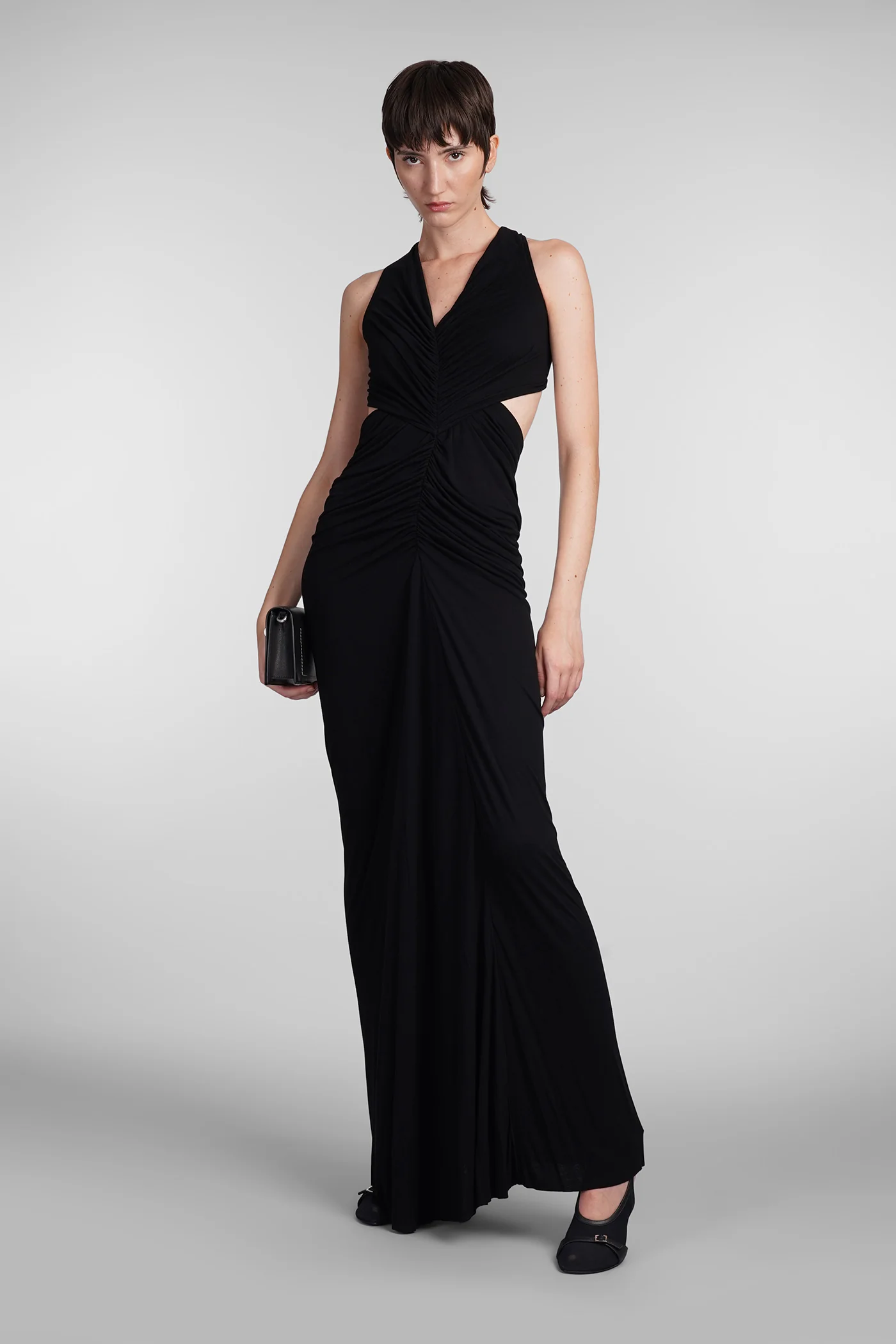Poppy gown Dress woman in black viscose - Image 2