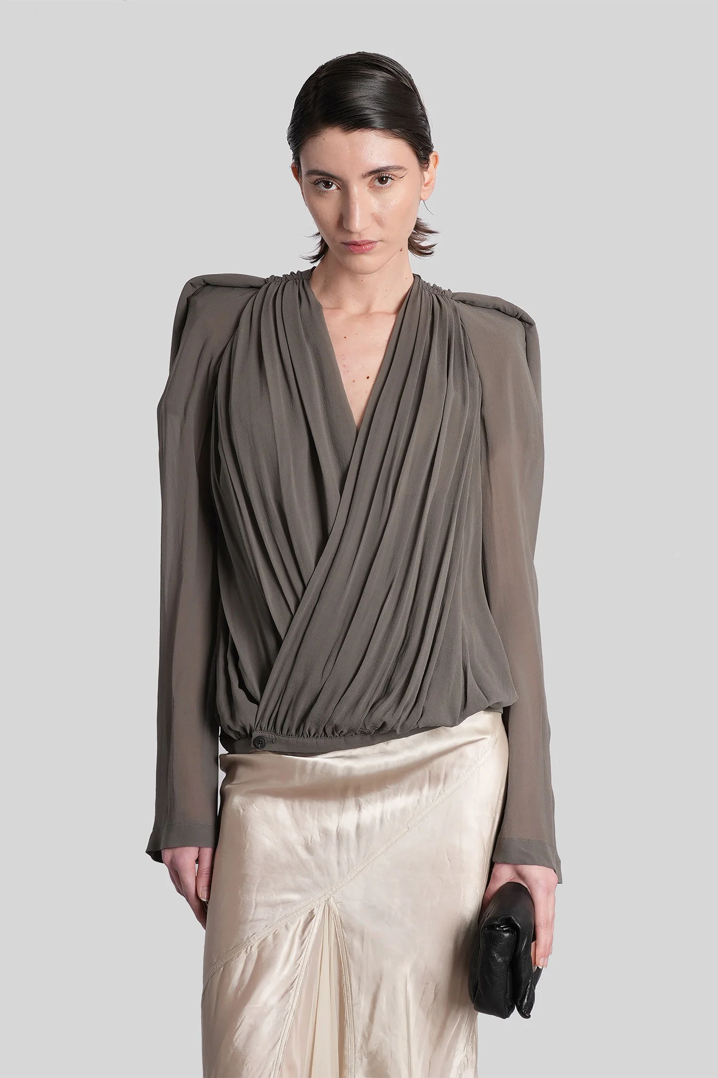 Maria jkt Casual jacket in grey silk