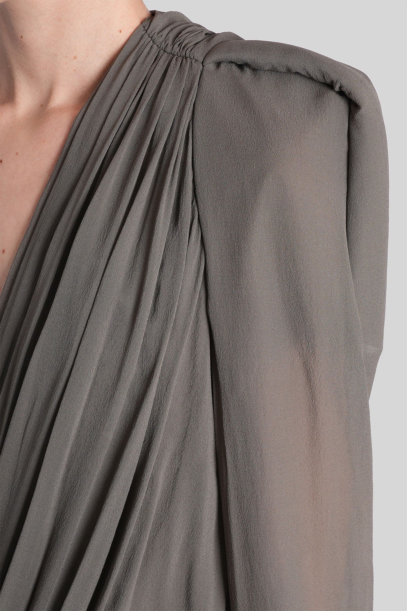 Maria jkt Casual jacket in grey silk - Image 5