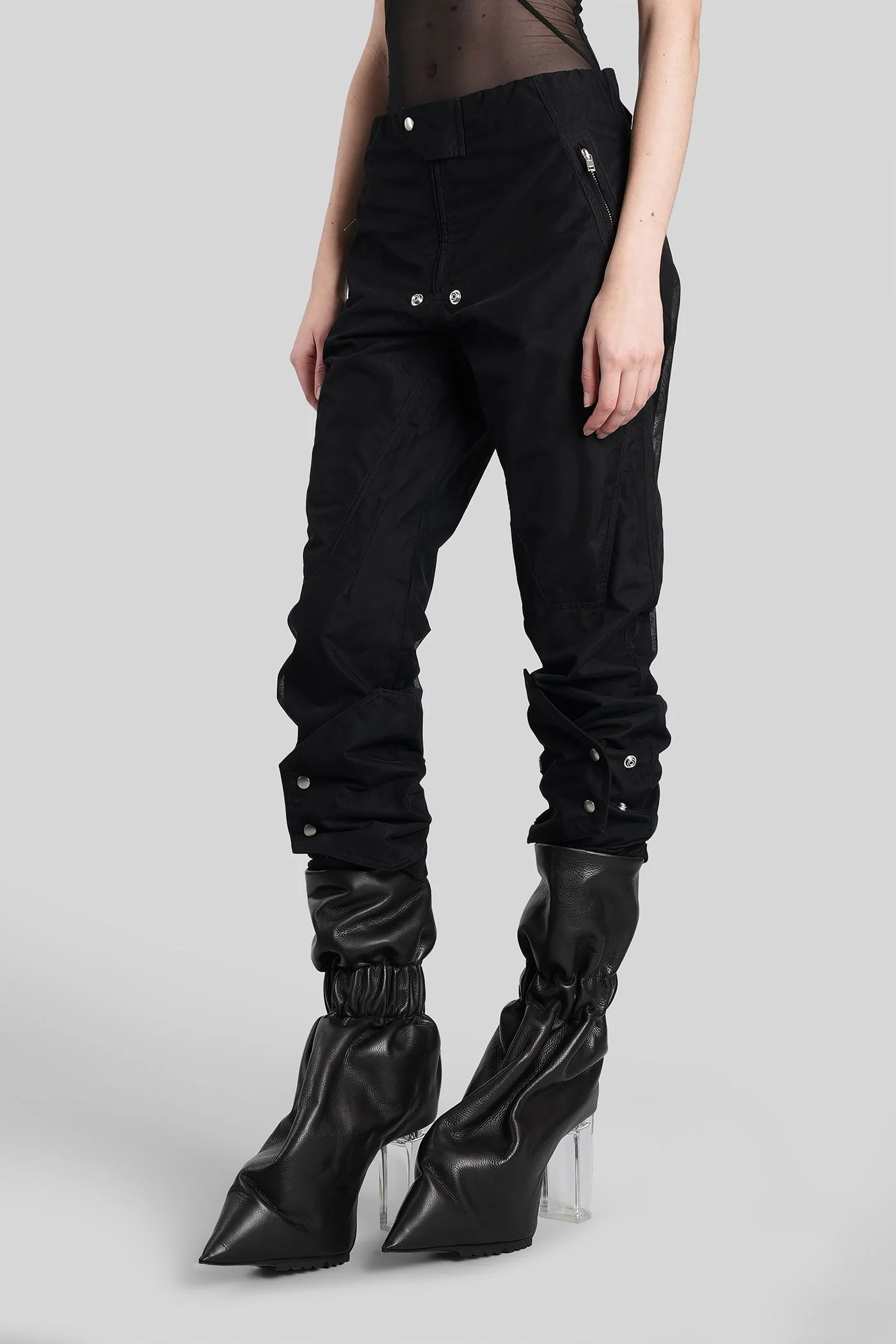 Motopants Pants in black polyamide - Image 4