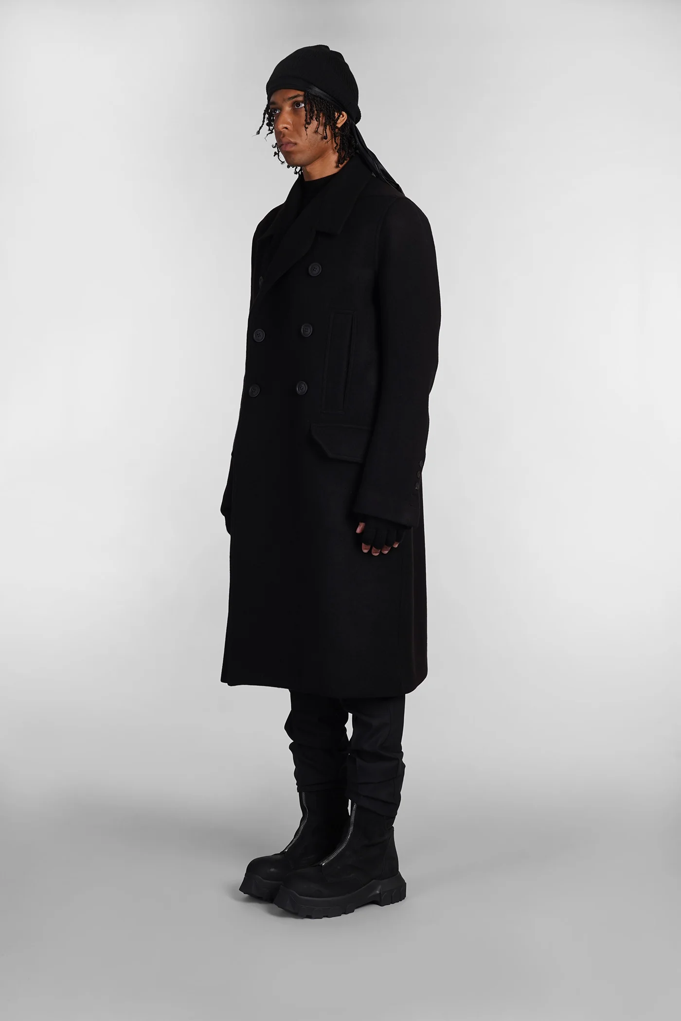 Officer coat Coat in black wool - Image 4