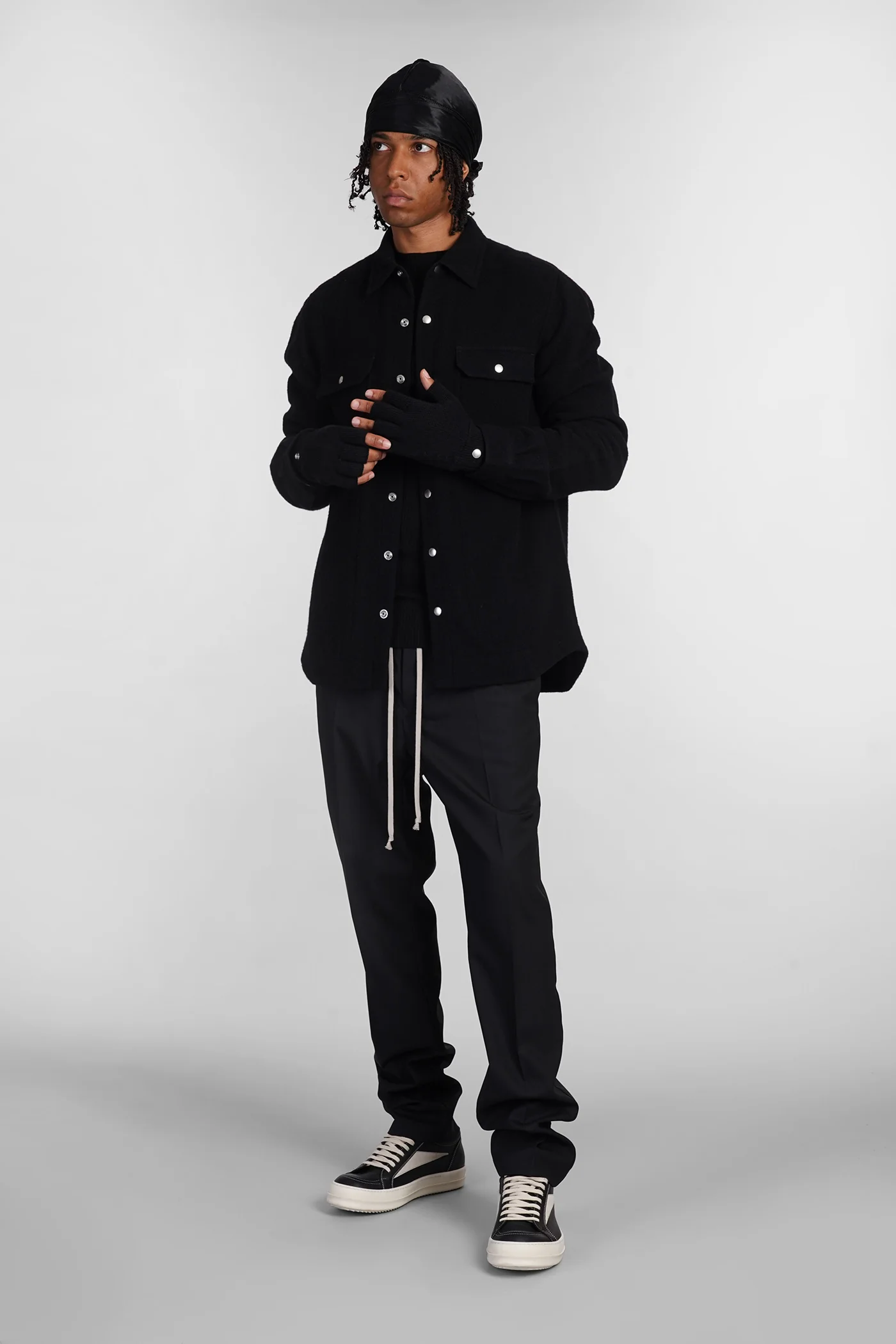 Outershirt Casual jacket in black wool - Image 2