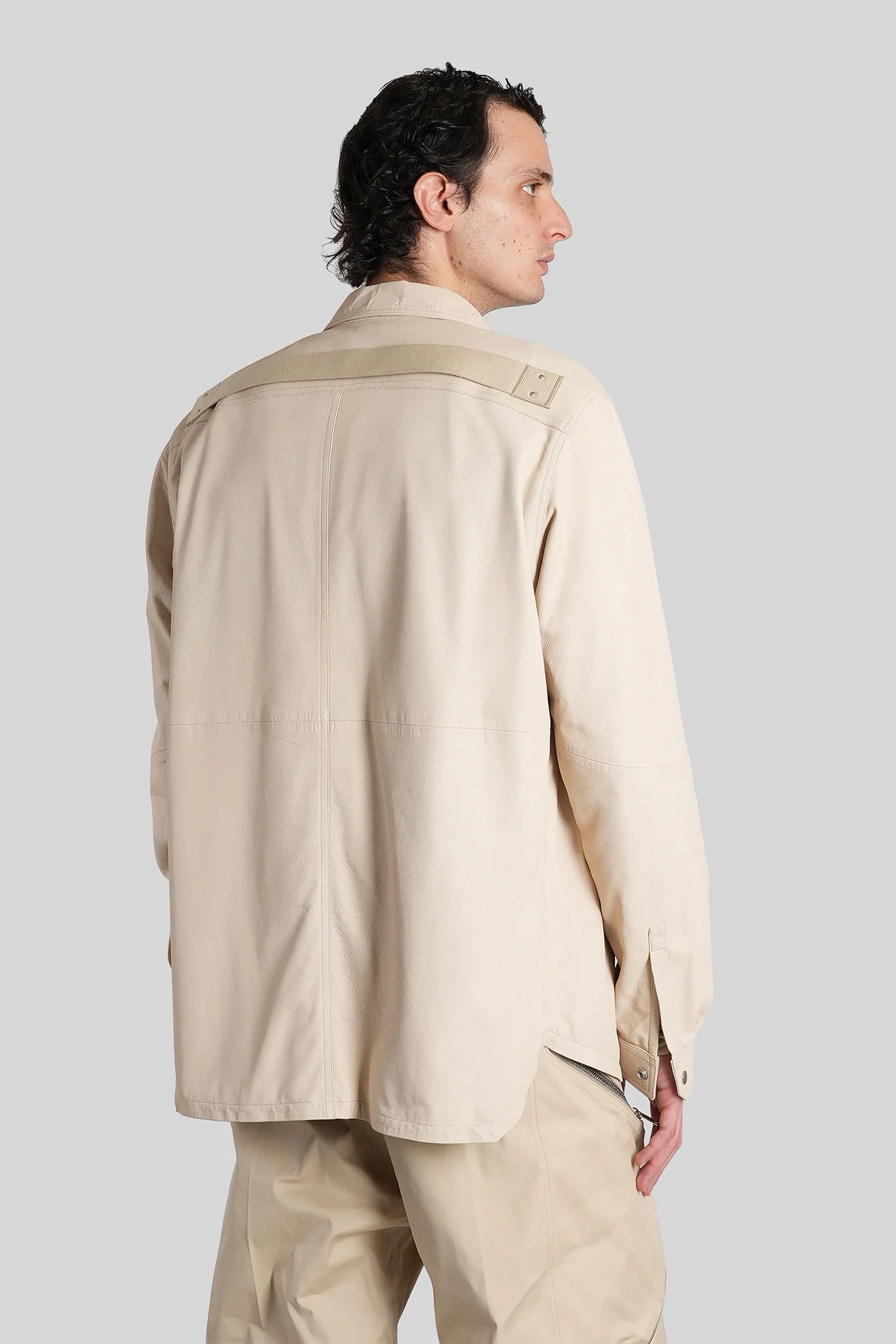 Outershirt Leather jacket in beige leather - Image 3