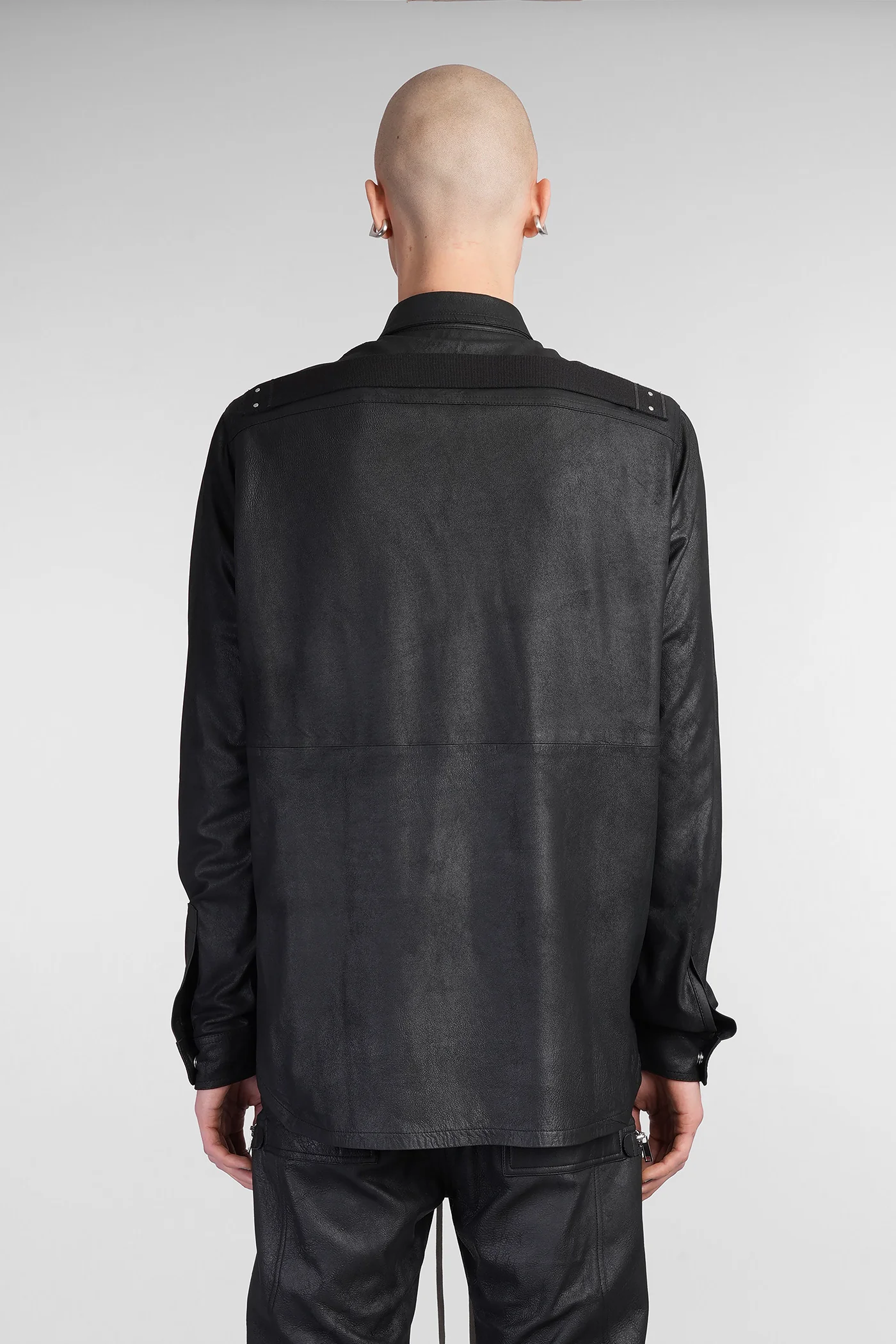 Outershirt Leather jacket in black leather - Image 3