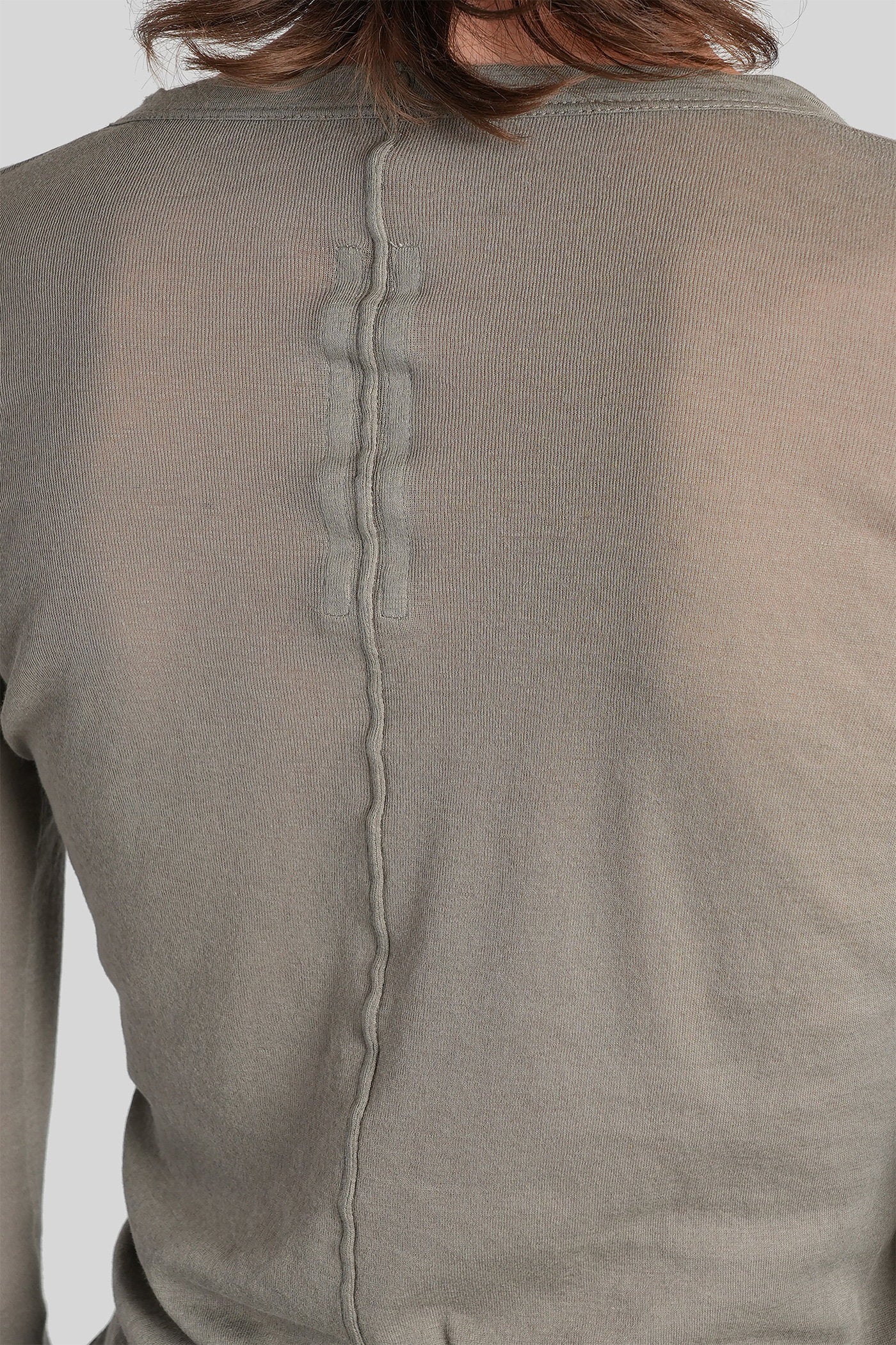 Rib ls t  in grey cotton - Image 5