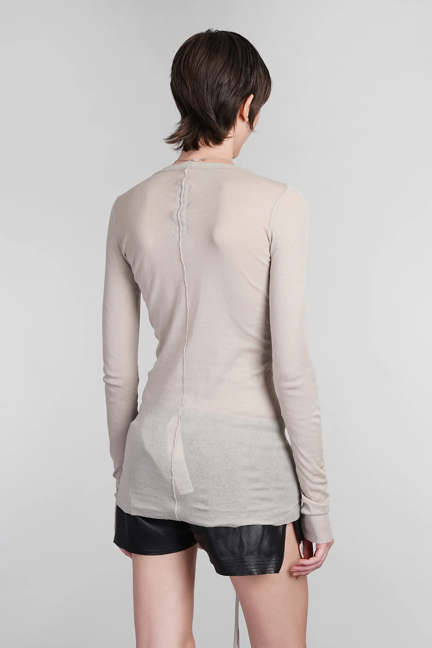 Rib ls t Topwear in grey cotton - Image 3