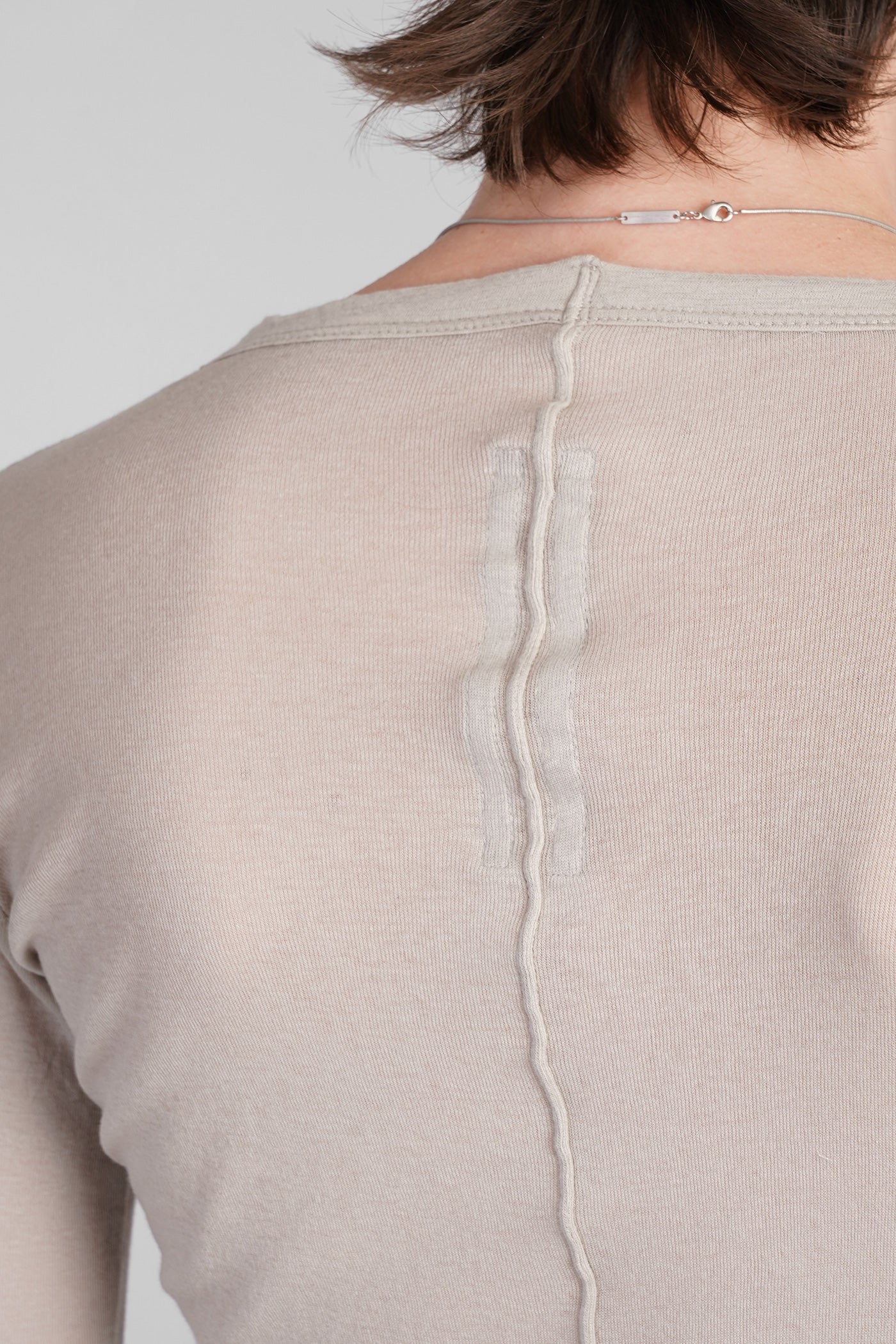 Rib ls t Topwear in grey cotton - Image 5
