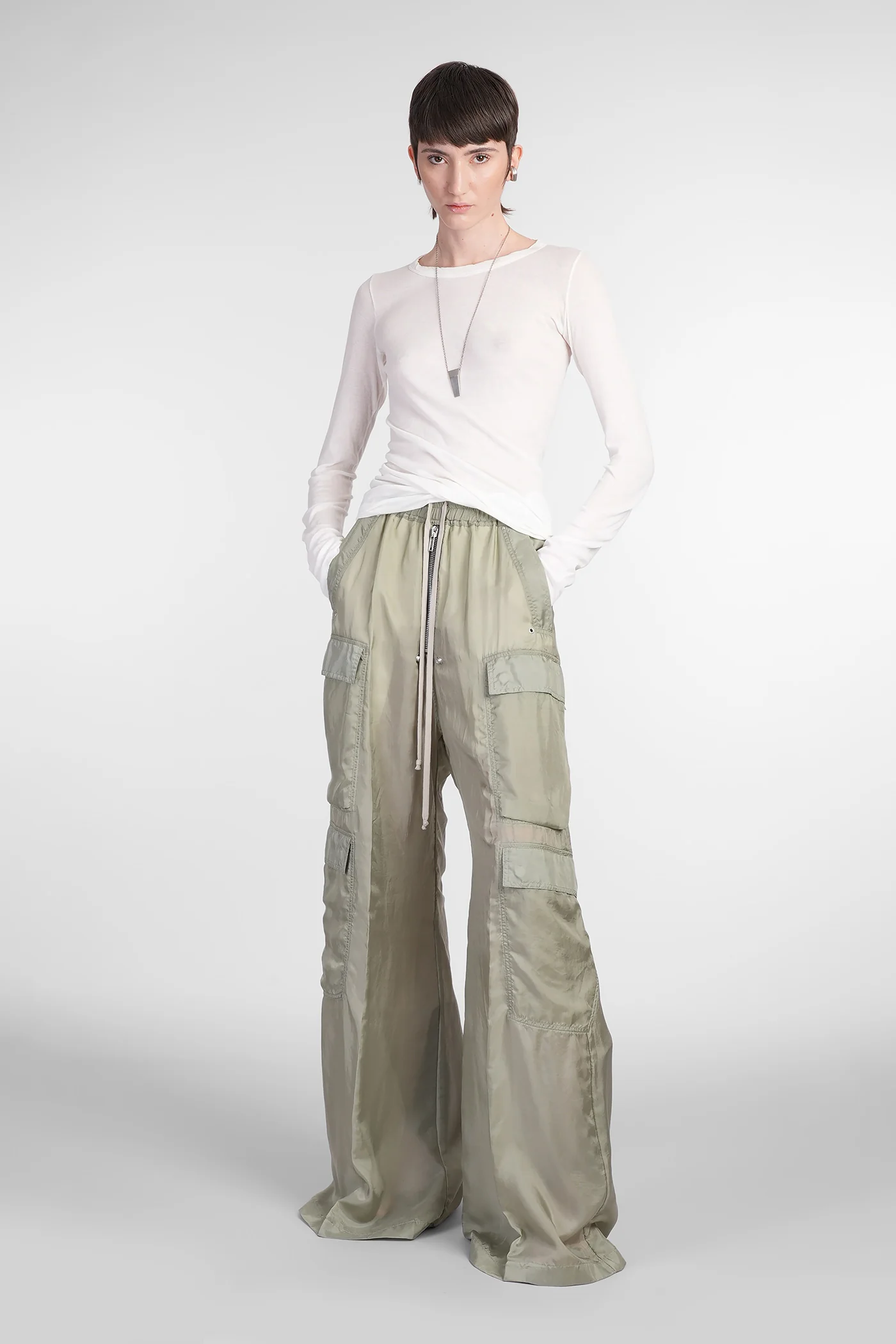 Rib ls t Topwear in white cotton - Image 2