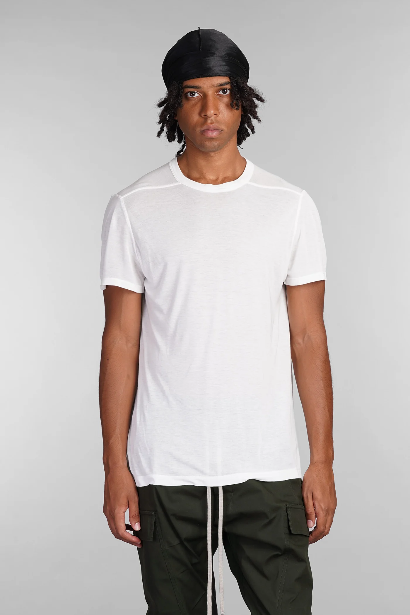 Short level t T-Shirt in white viscose