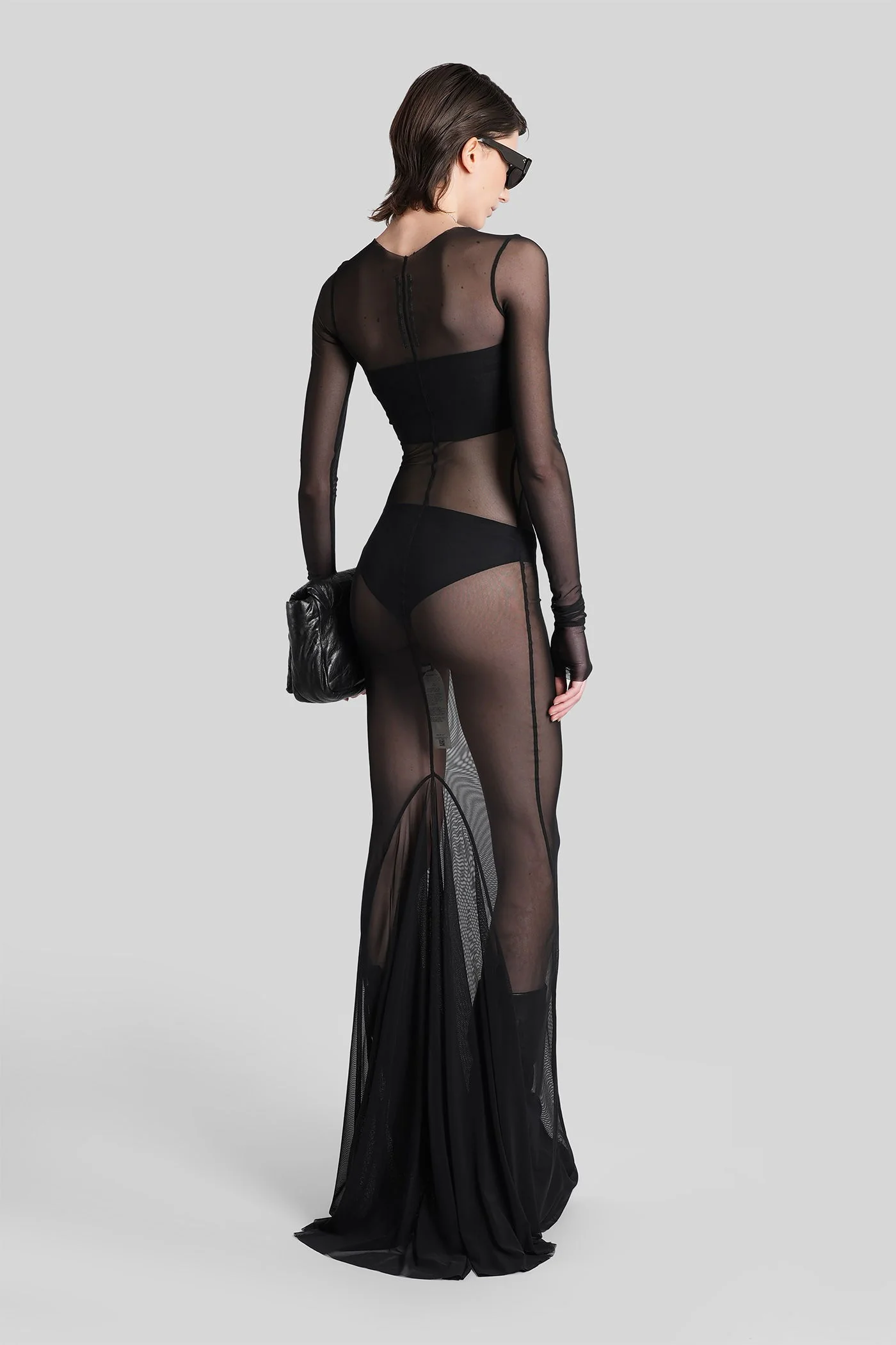 Temple gown Long dress in black polyamide - Image 3