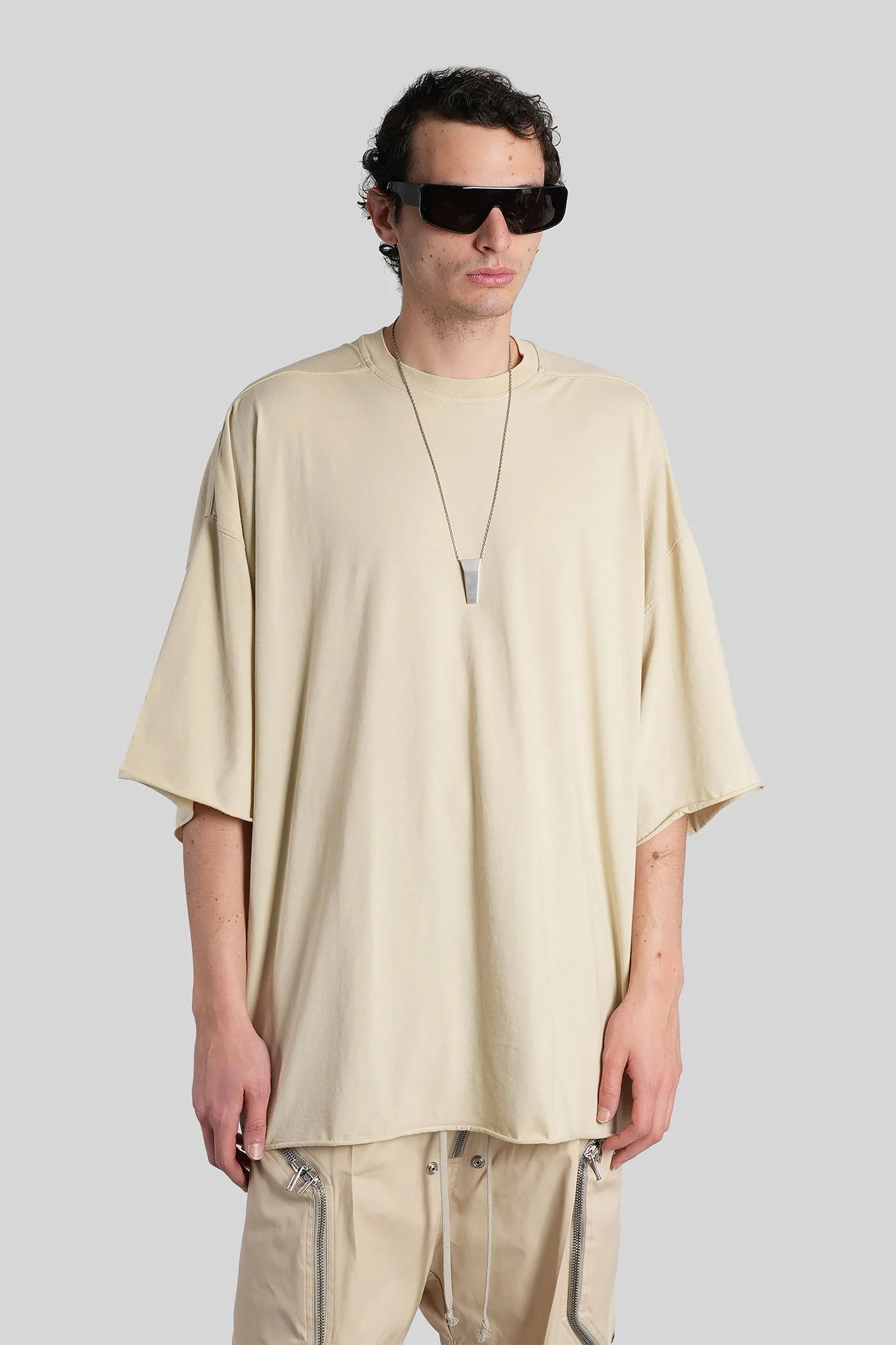 Tommy t T-Shirt in beige cotton