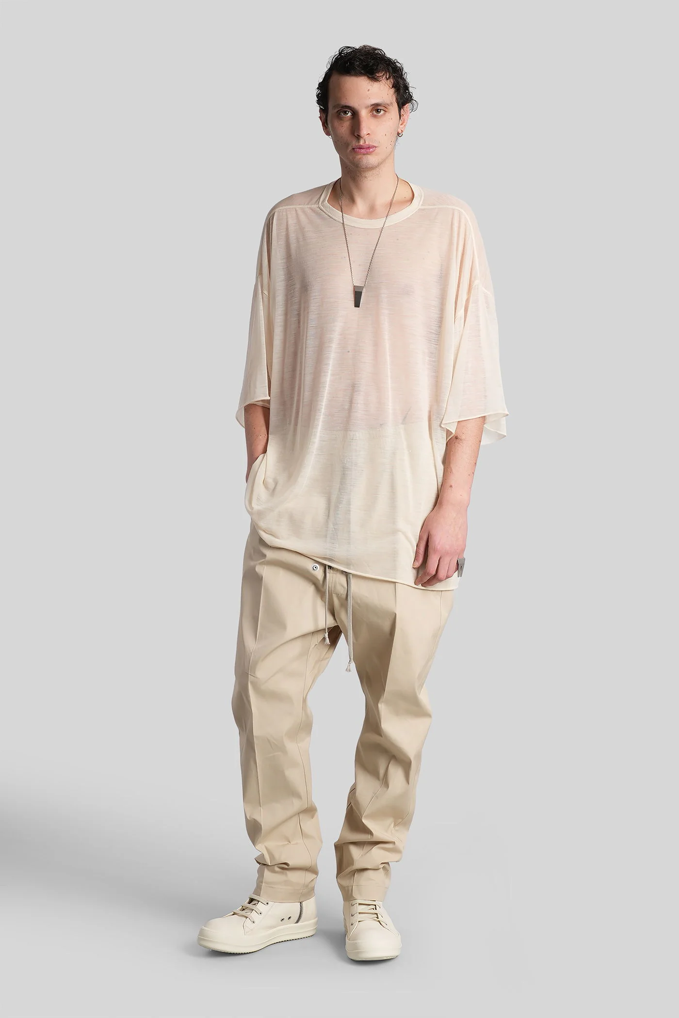 Tommy t T-Shirt in beige wool - Image 2