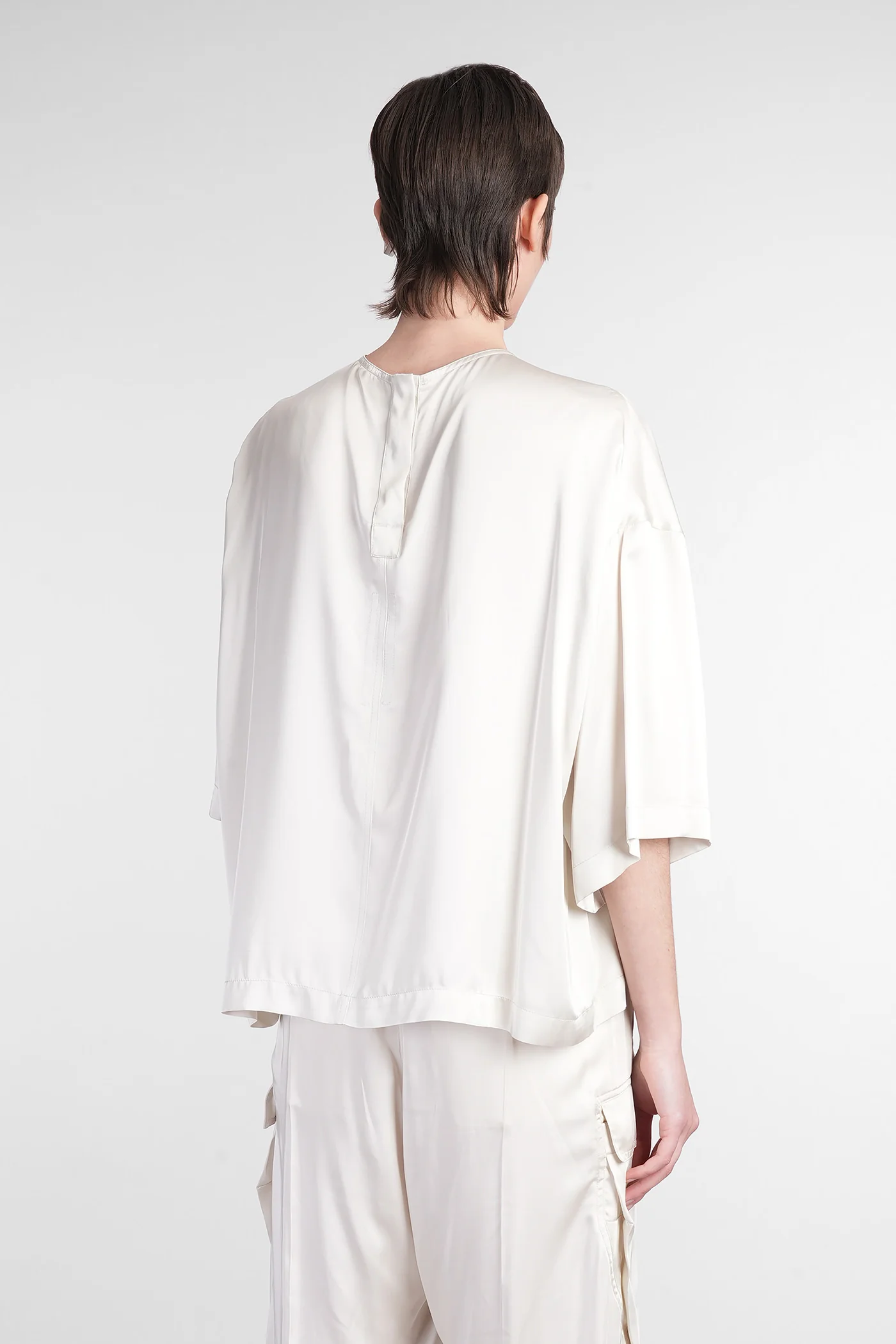 Tommy top T-Shirt in beige acetate - Image 3