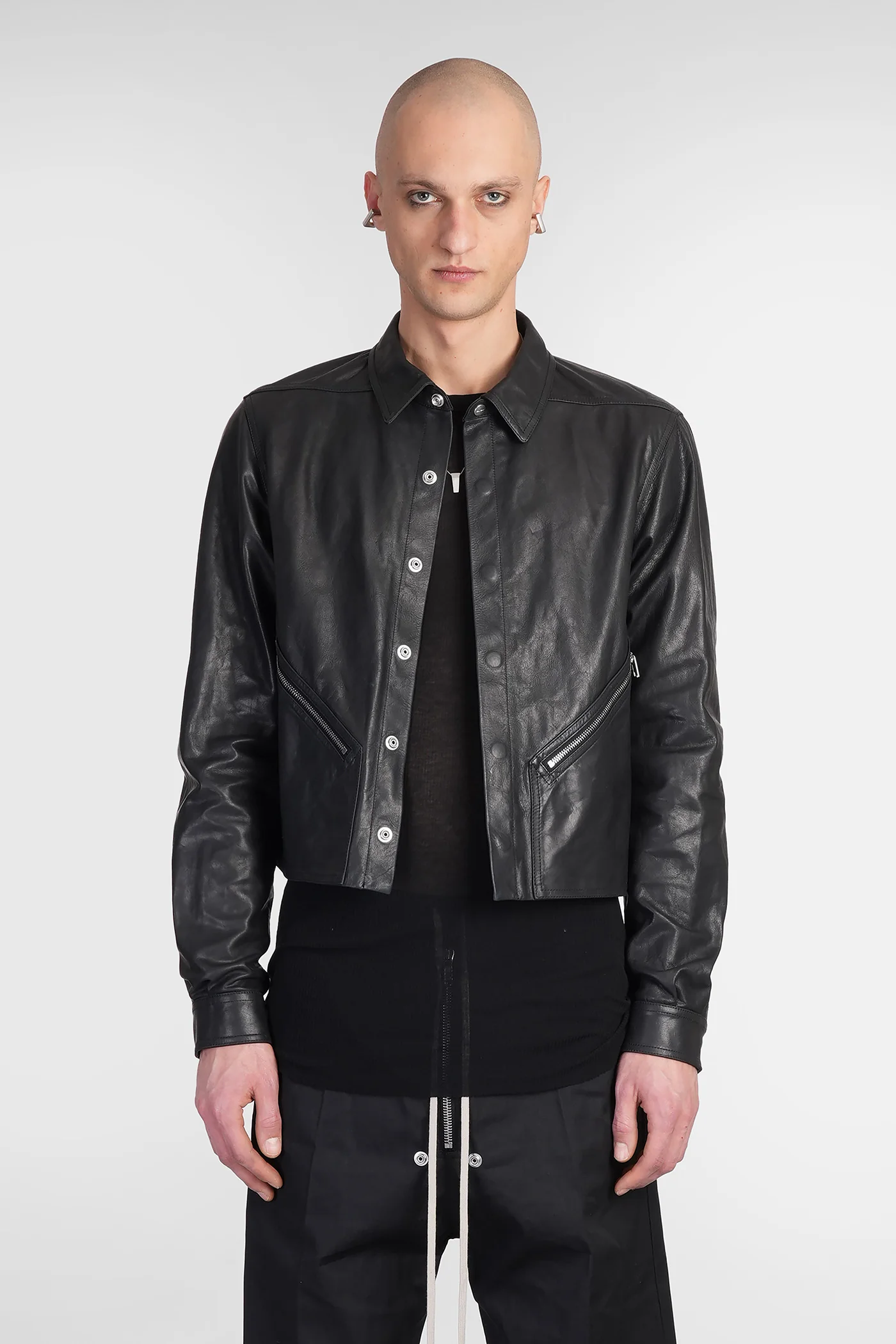 Tour alice shirt Leather jacket in black leather