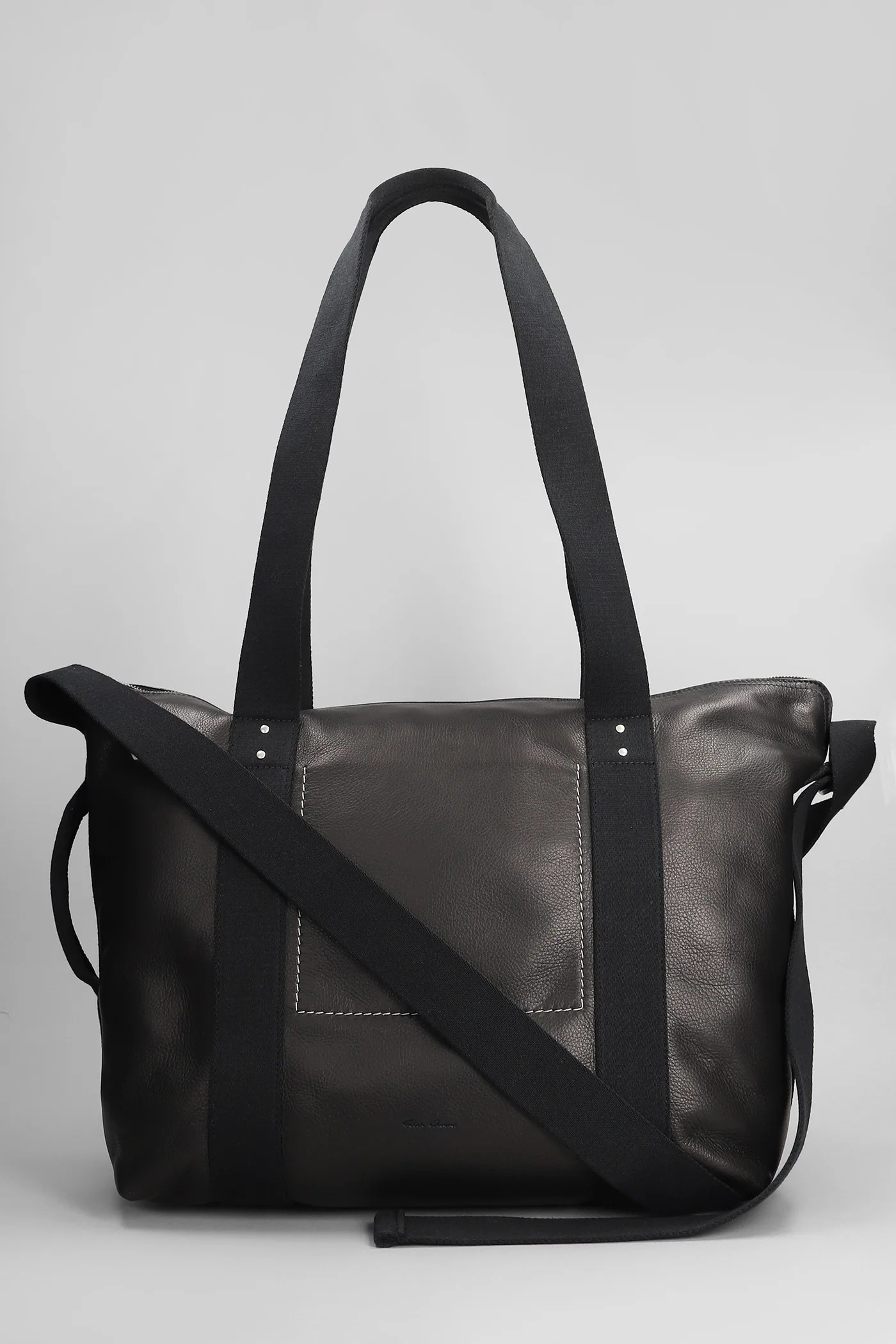Trolley Shoulder bag in black leather