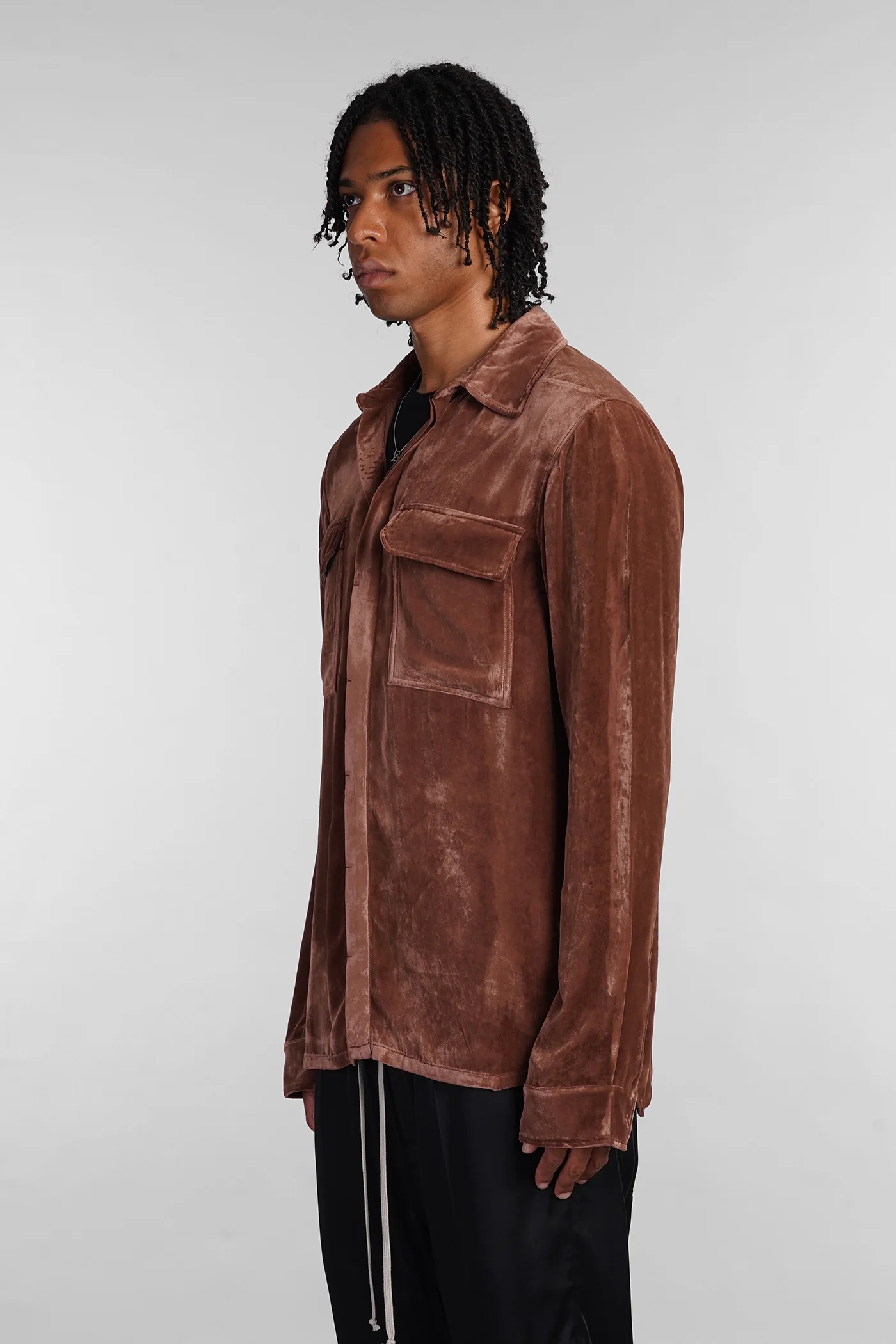Work shirt Shirt in brown acetate - Image 4