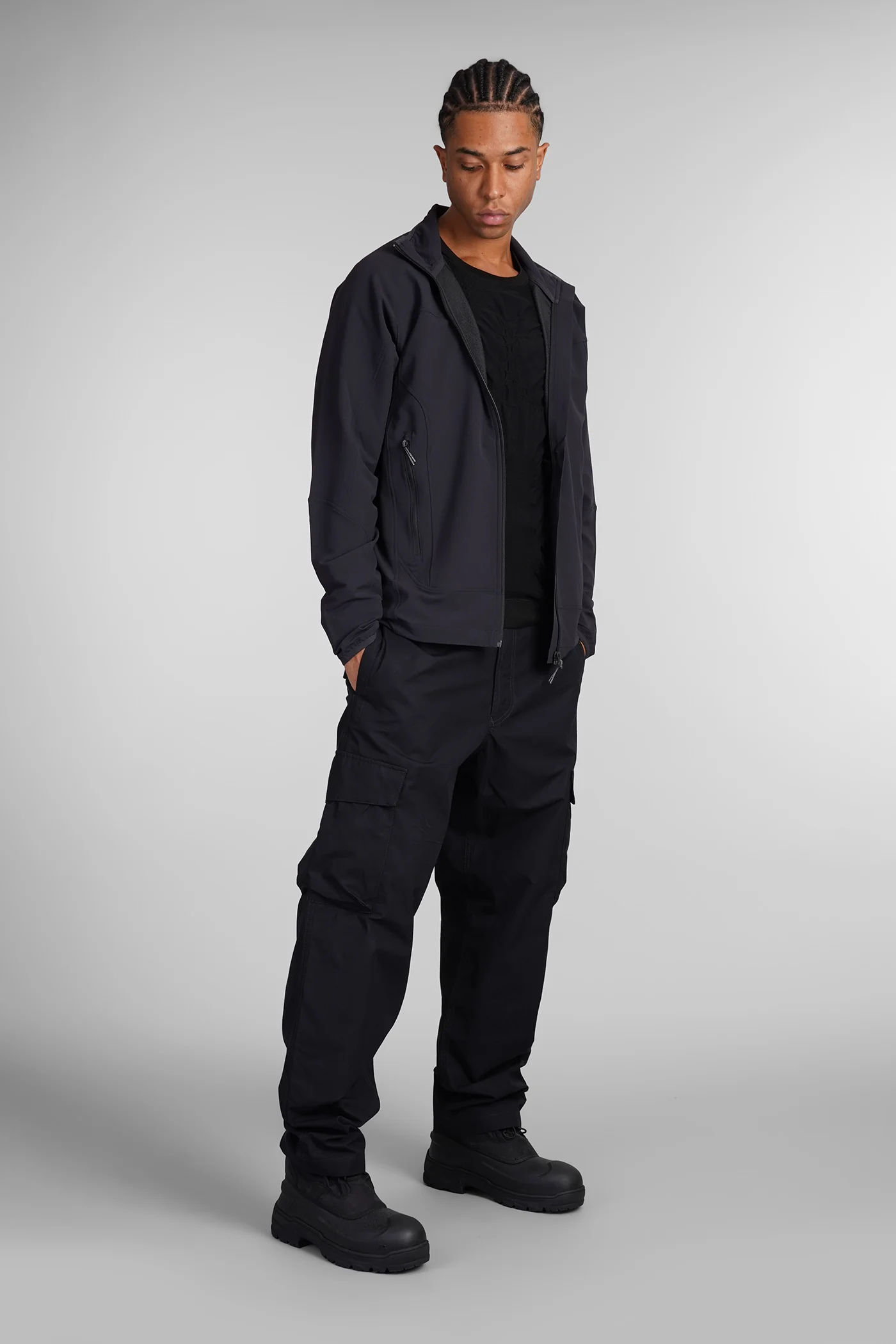 Softshell Casual jacket in black polyamide - Image 2