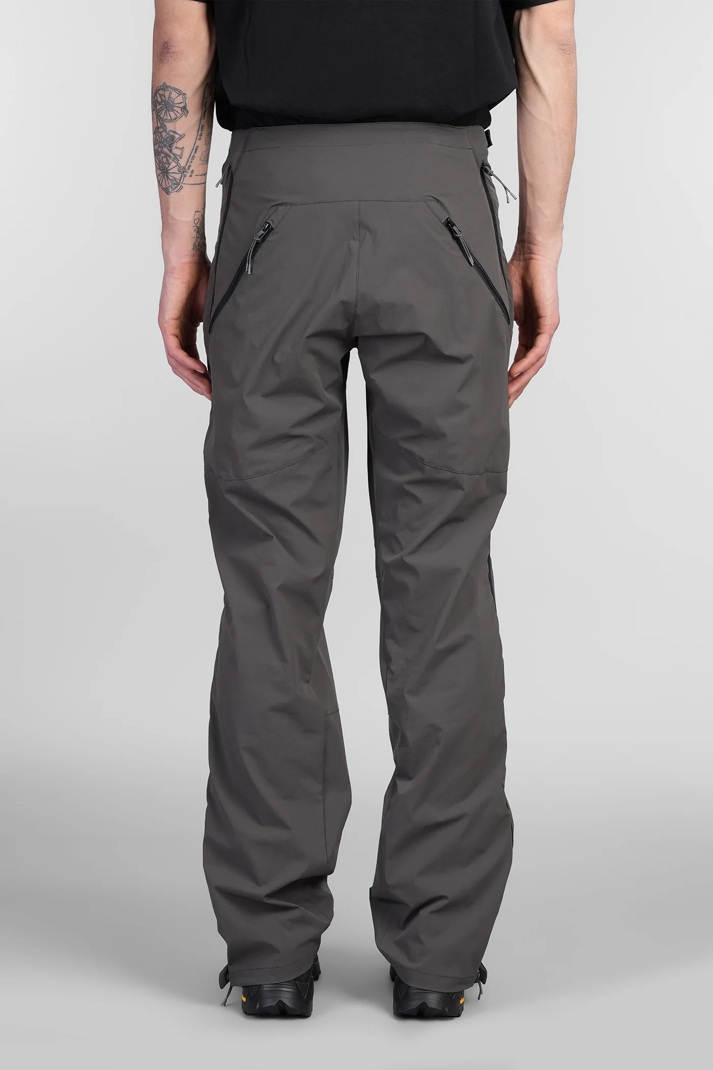 Y Zip Trouser Pants in grey polyamide - Image 3