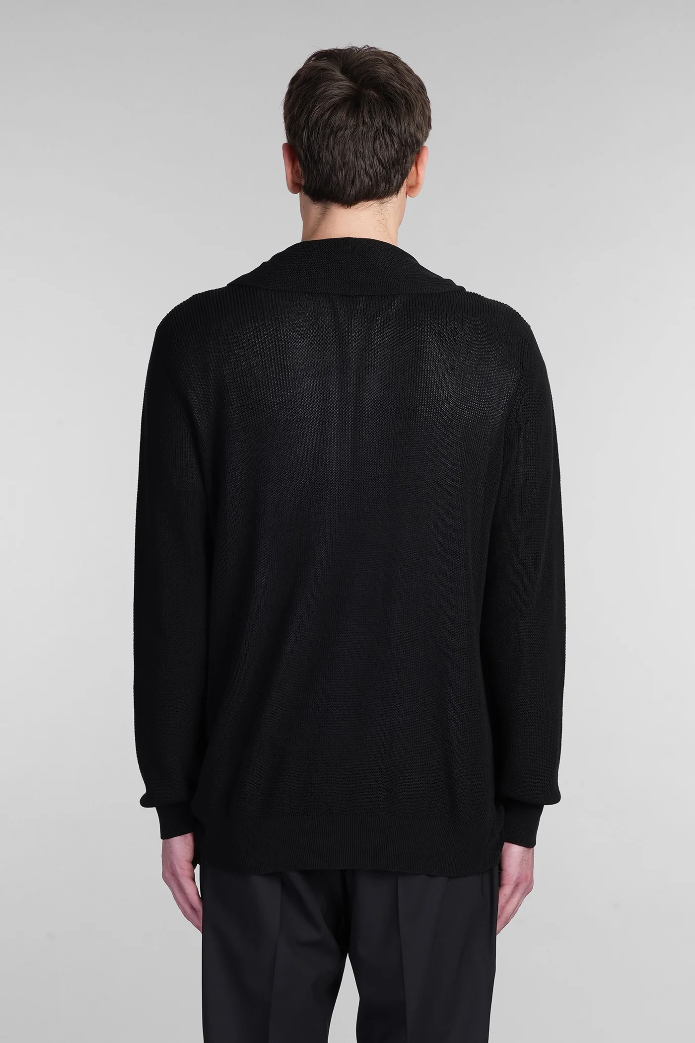 Cardigan in black cotton - Image 3