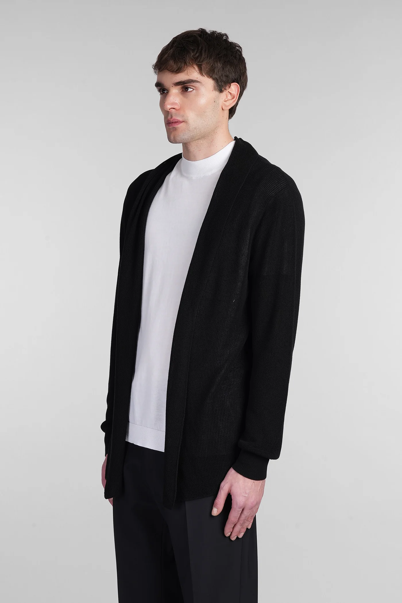 Cardigan in black cotton - Image 4