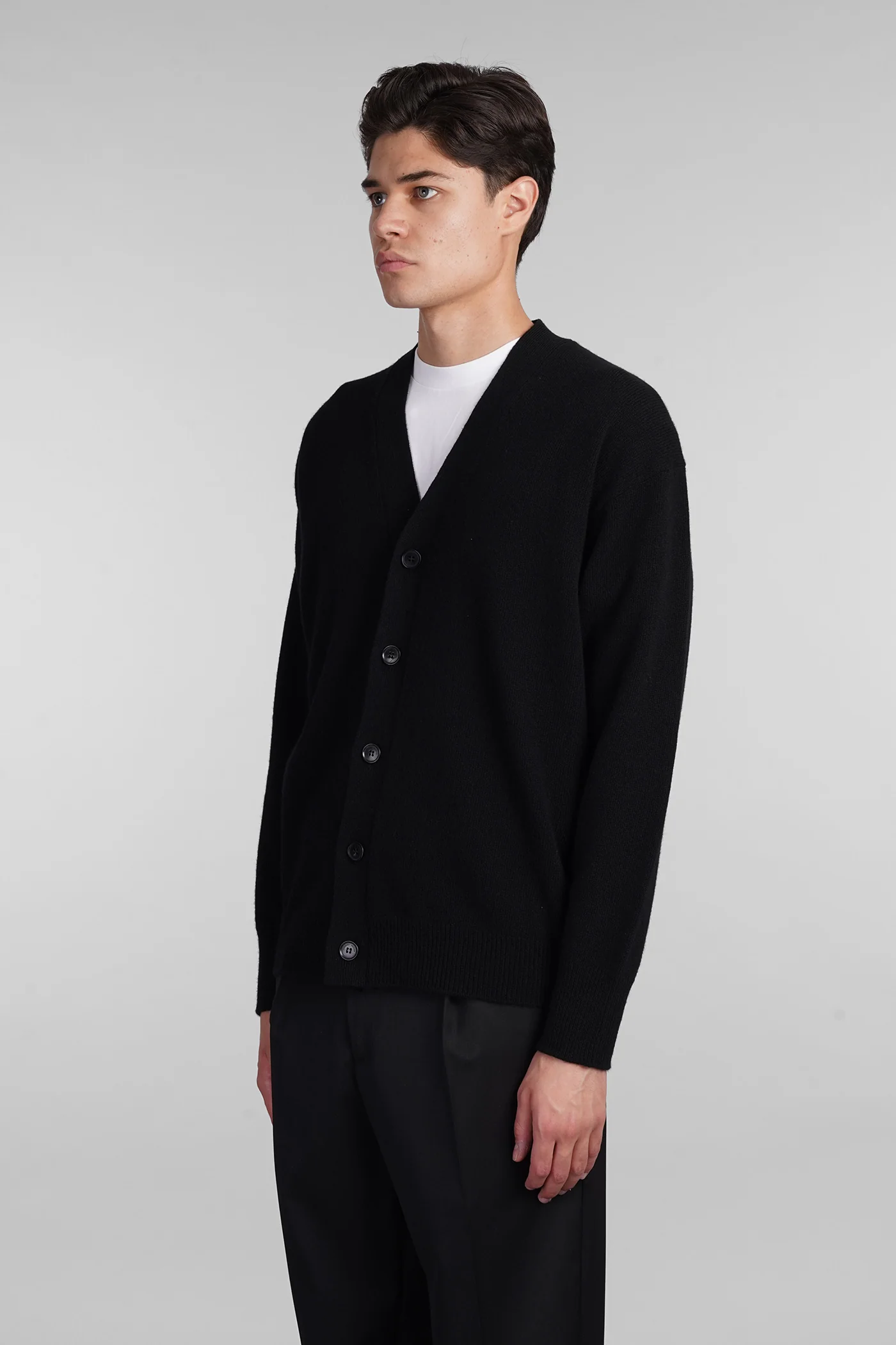 Cardigan in black wool - Image 4
