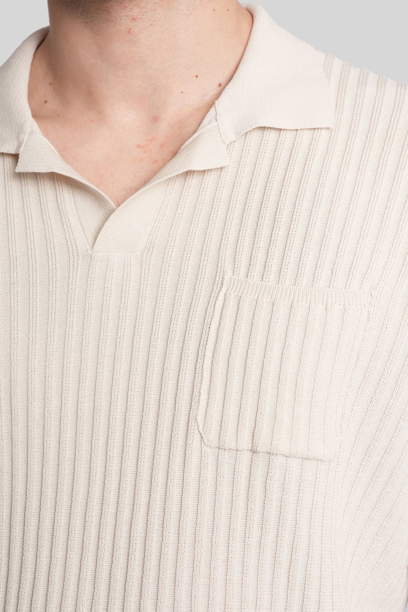 Polo in beige cotton - Image 5