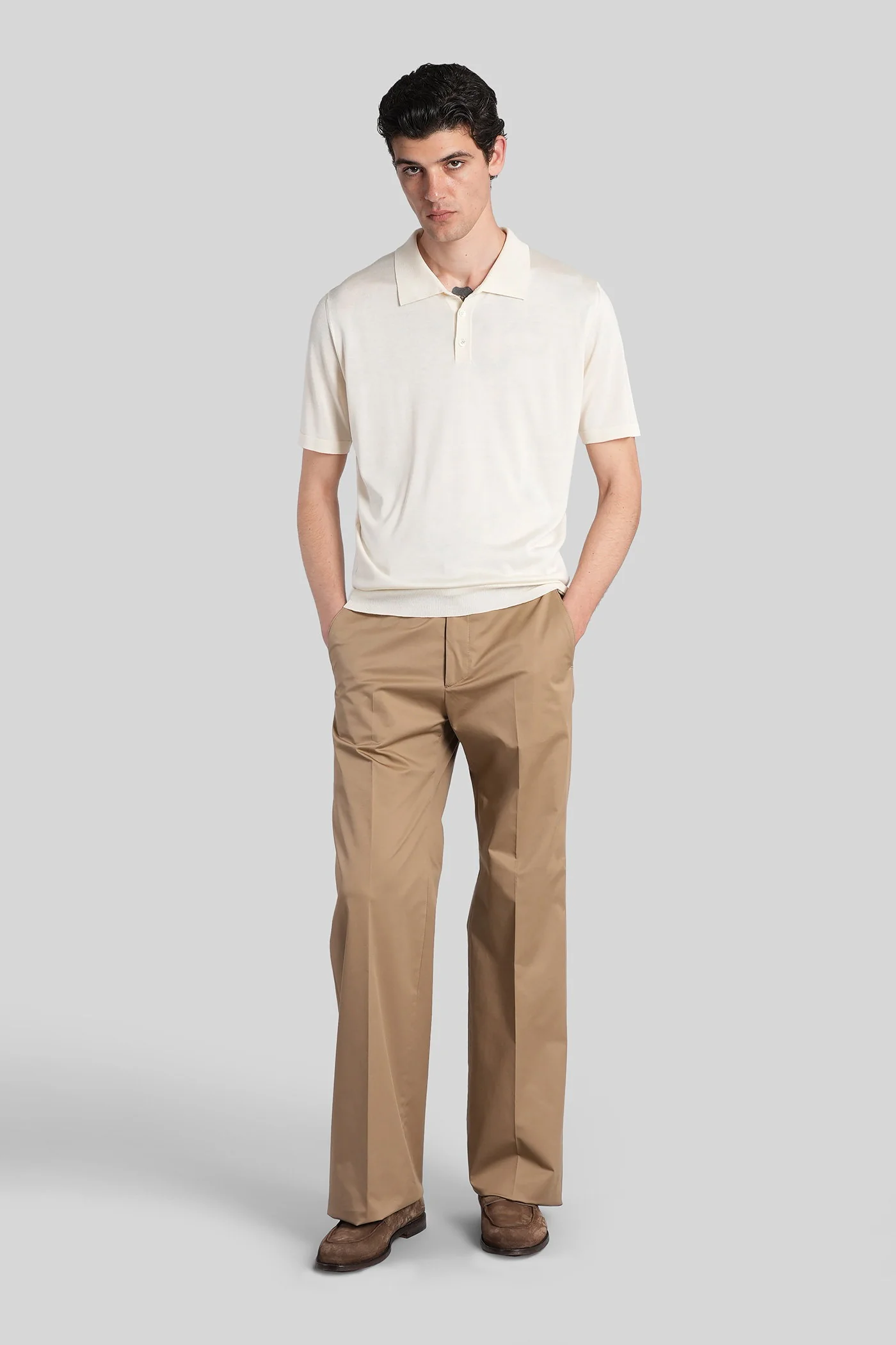 Polo in beige cotton - Image 2