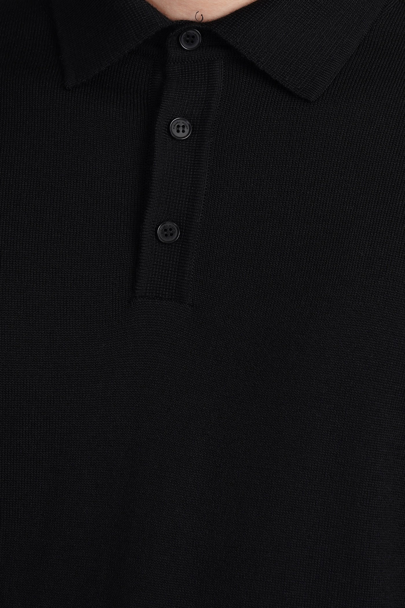 Polo in black wool - Image 5