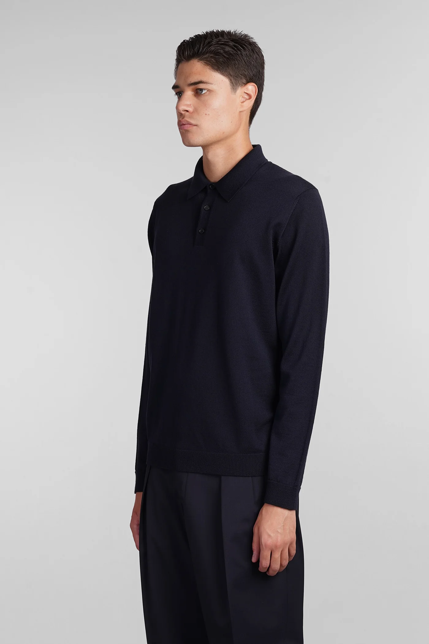 Polo in blue wool - Image 4