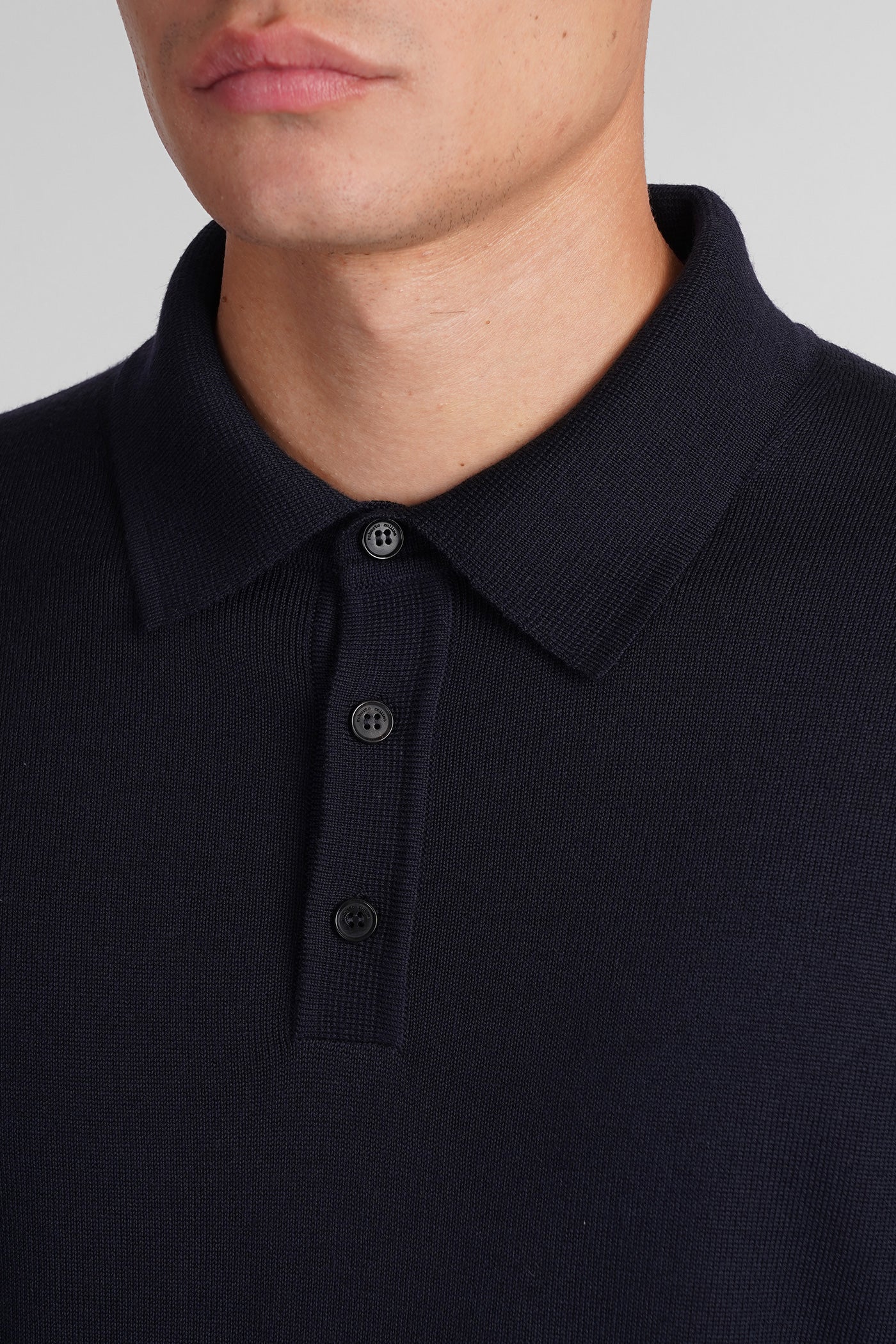 Polo in blue wool - Image 5