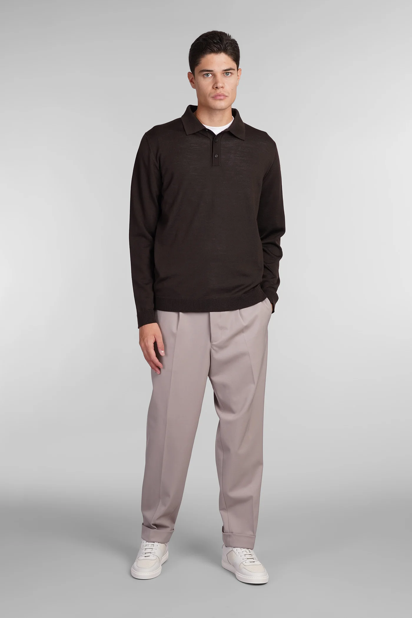 Polo in brown wool - Image 2
