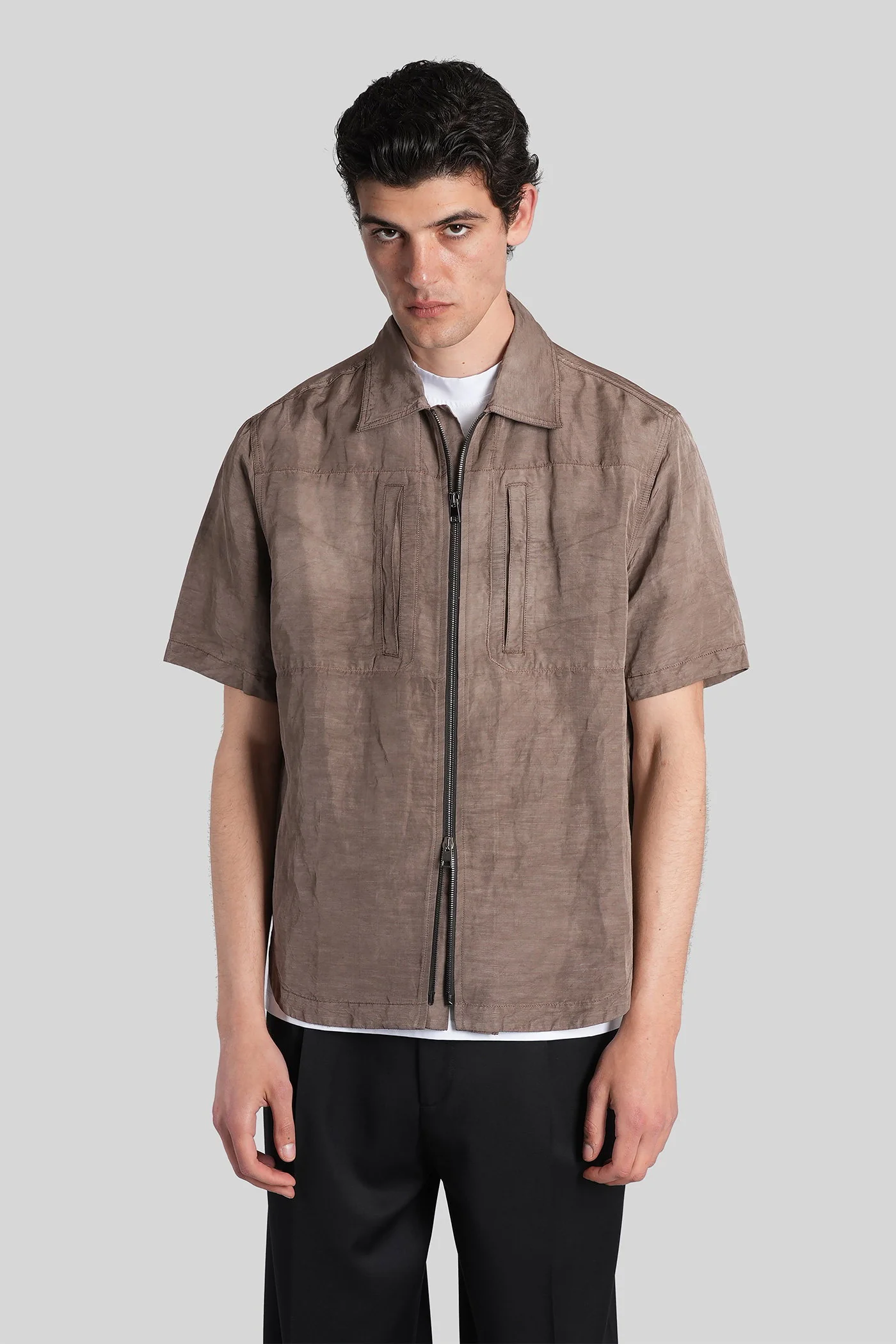 Shirt in brown viscose