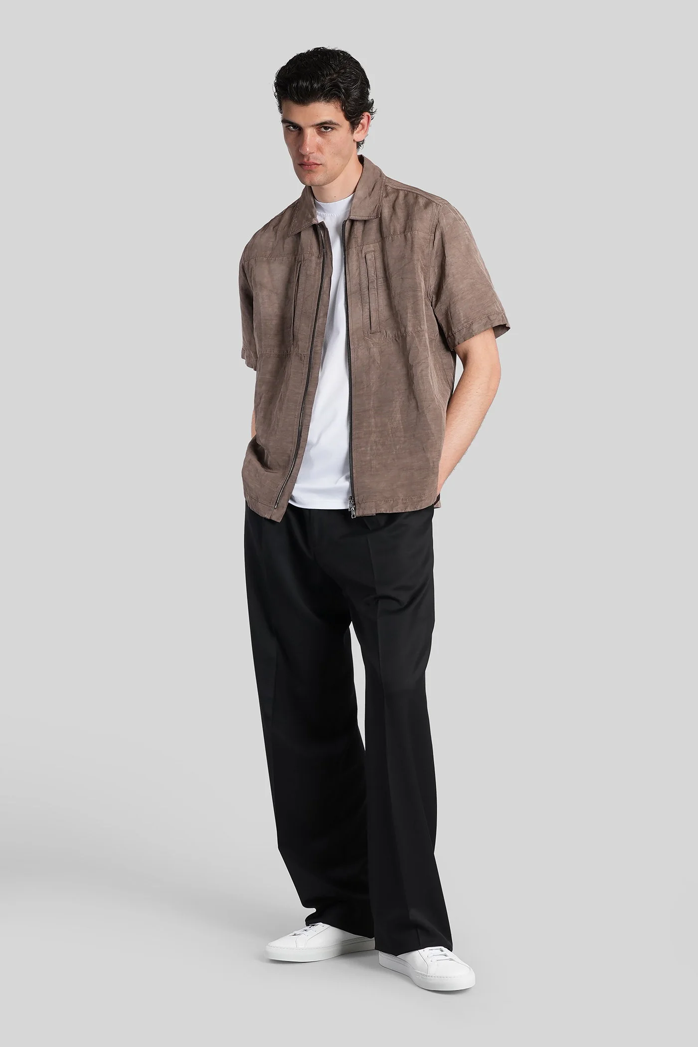 Shirt in brown viscose - Image 2