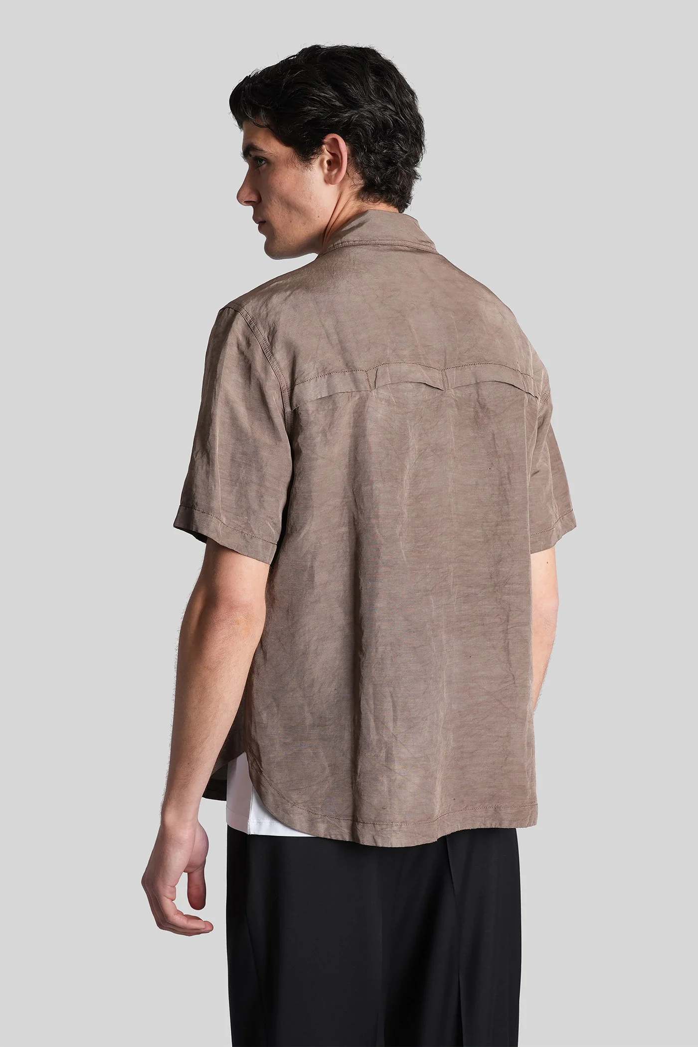 Shirt in brown viscose - Image 3