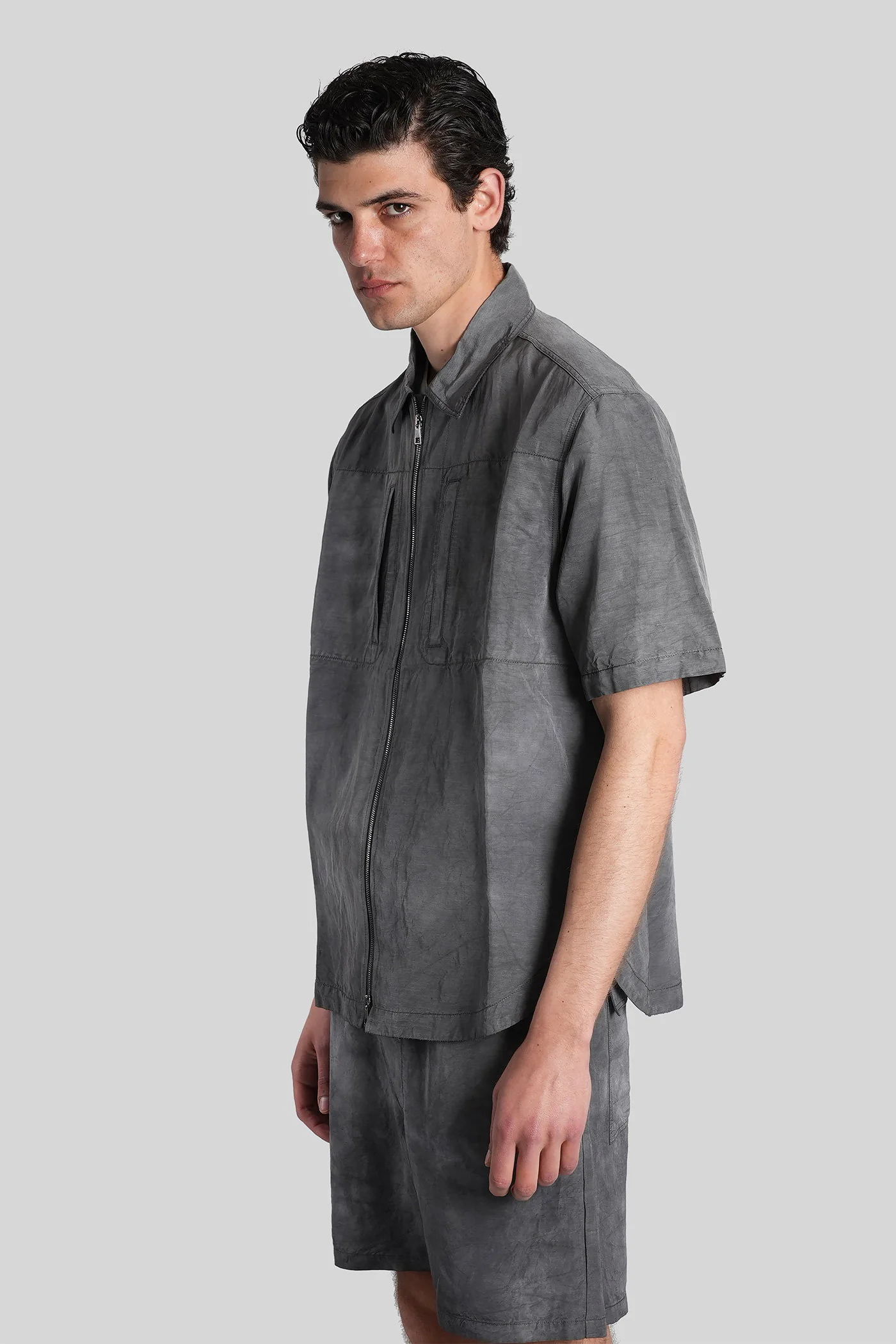 Shirt in grey viscose - Image 4