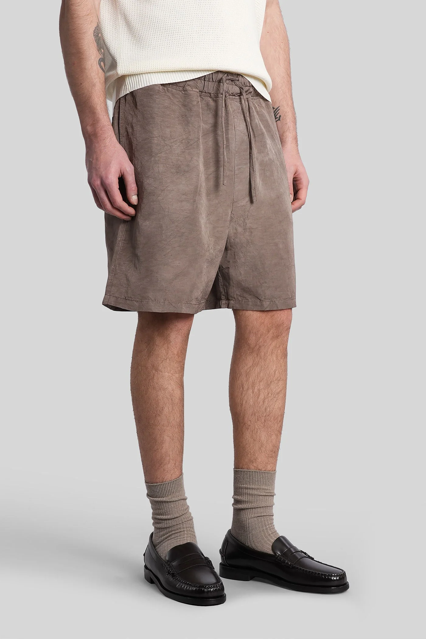 Shorts in brown viscose - Image 3