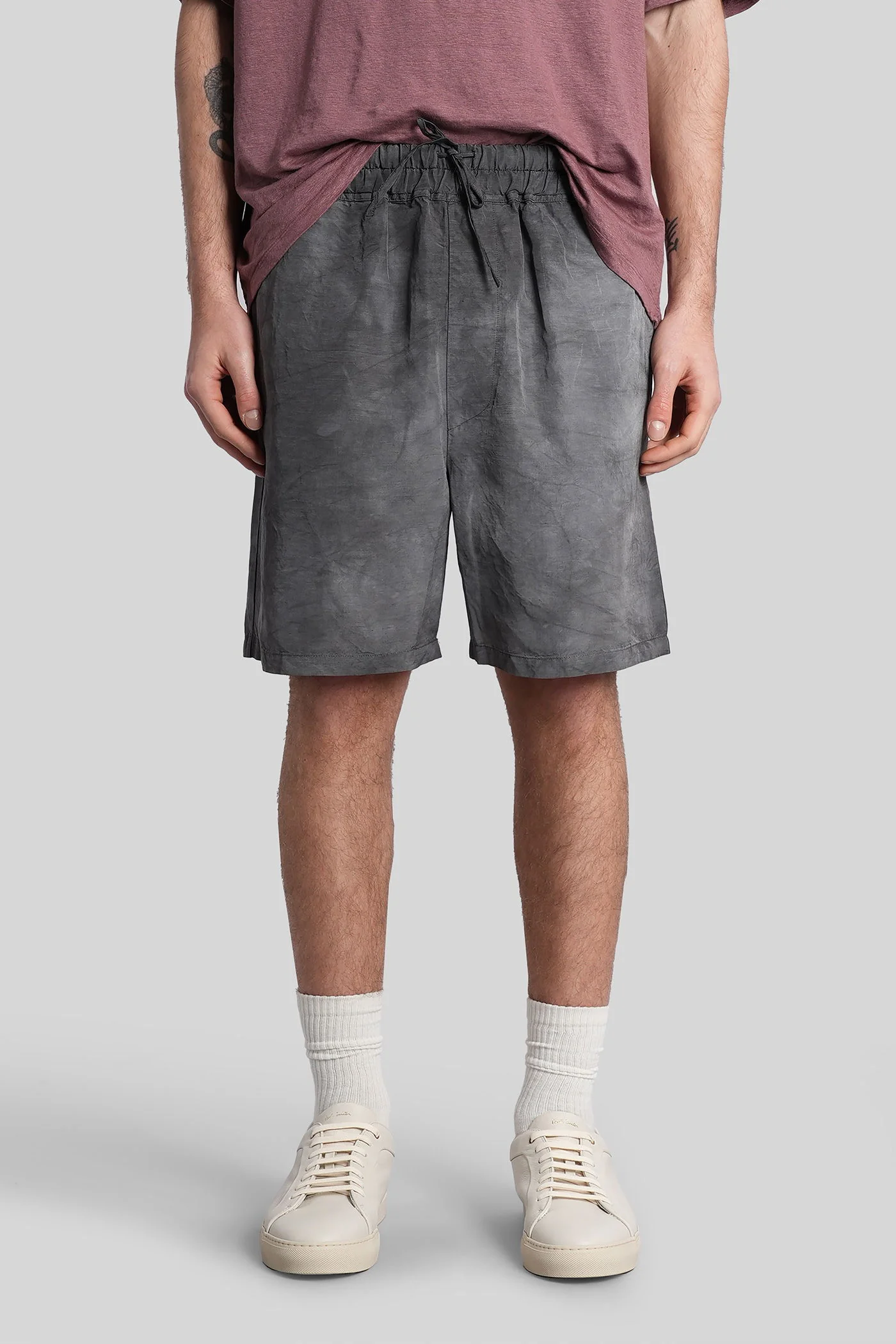Shorts in grey viscose
