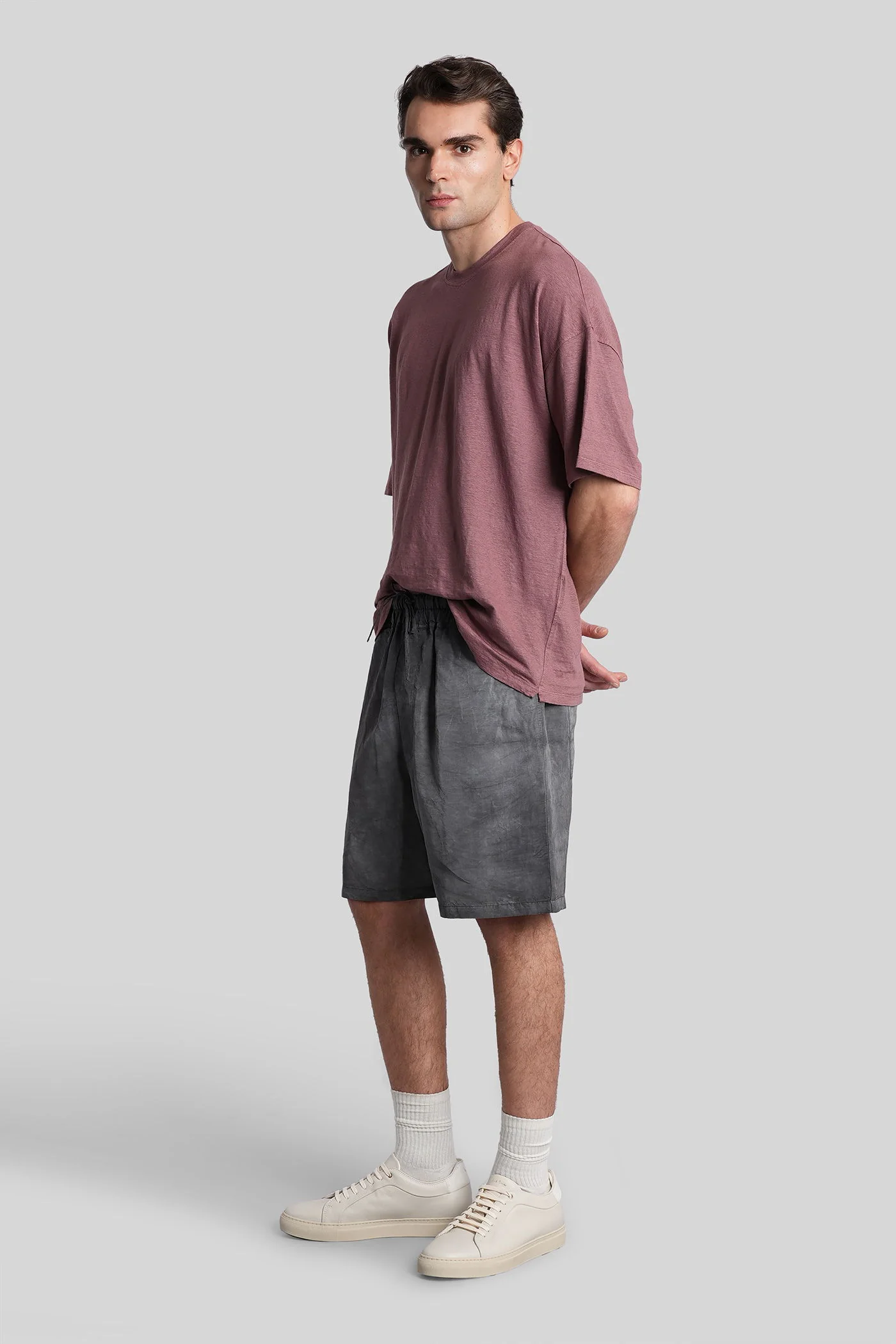 Shorts in grey viscose - Image 2
