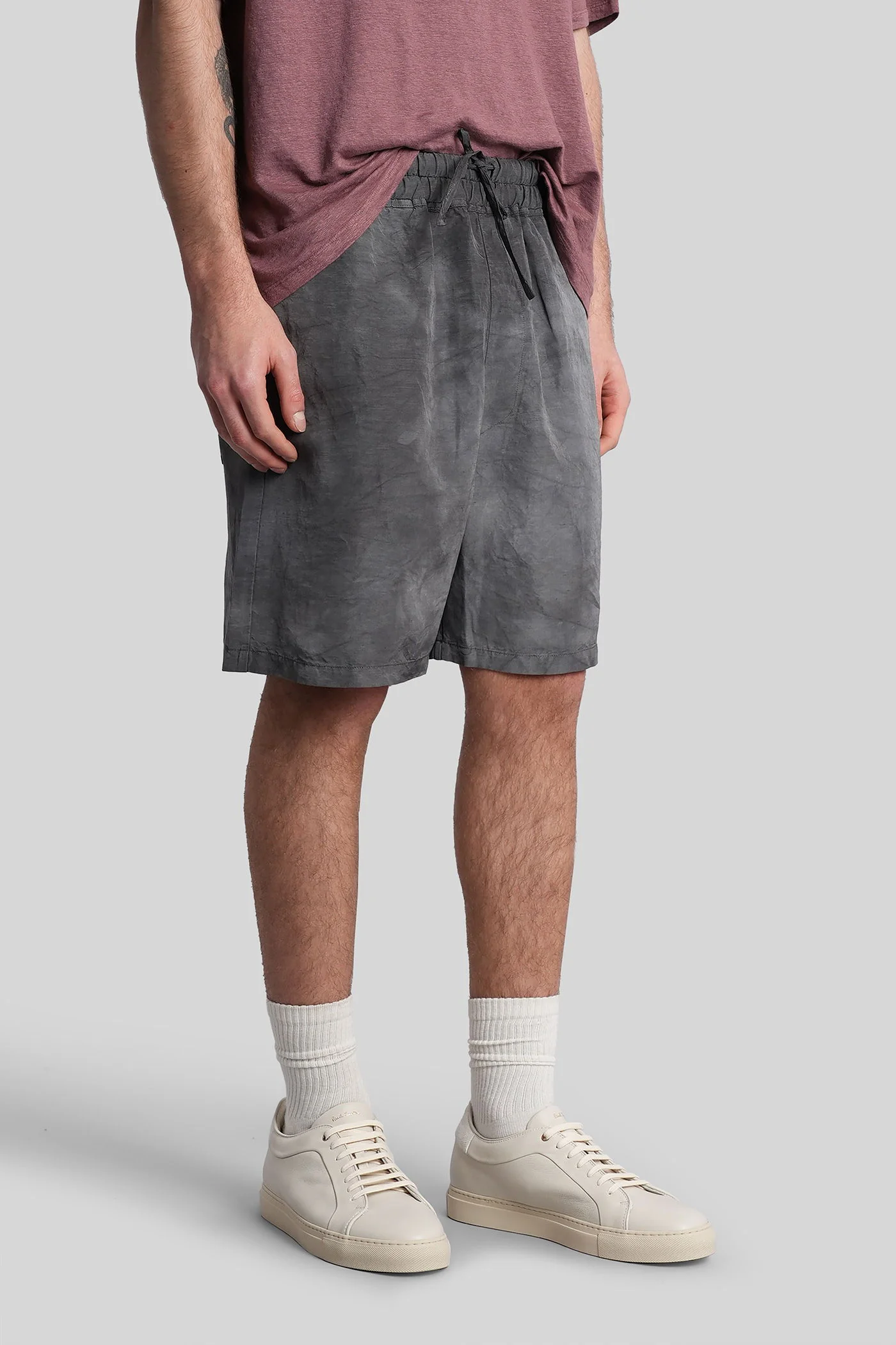 Shorts in grey viscose - Image 4