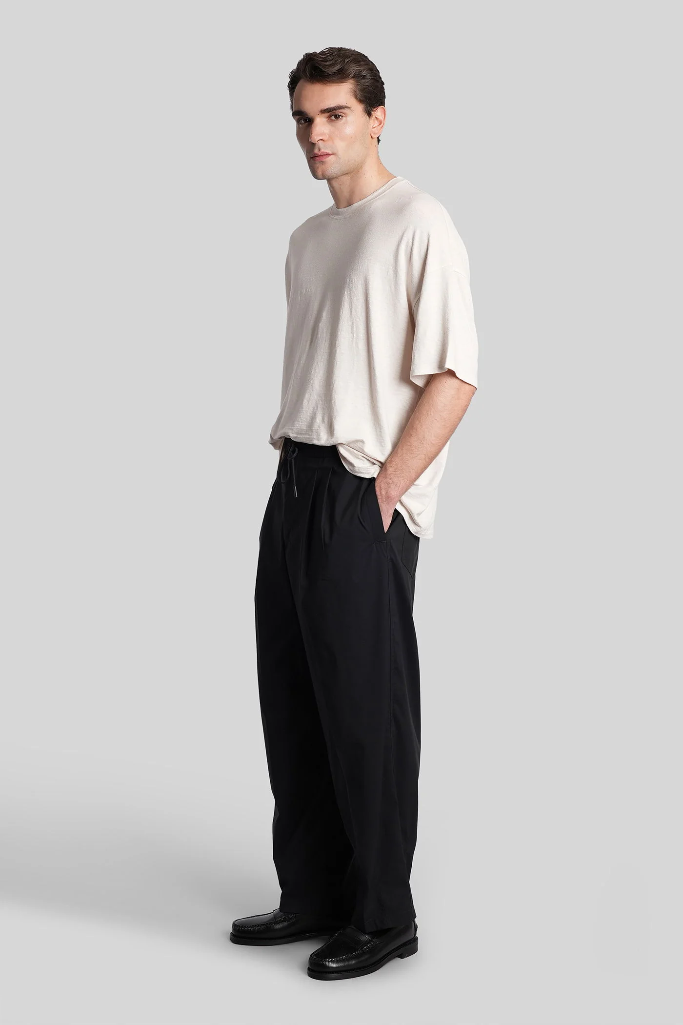 T-Shirt in beige linen - Image 2