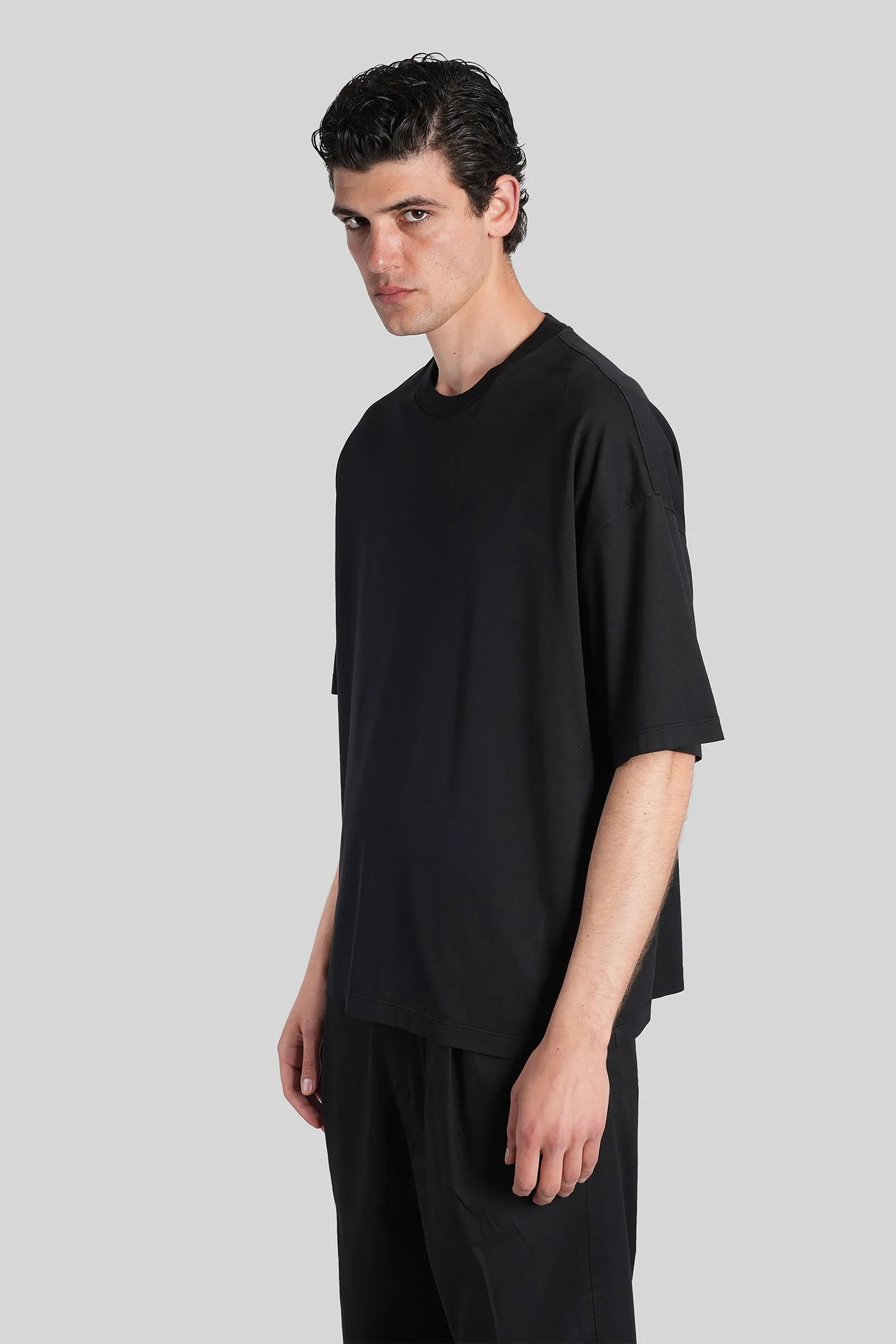 T-Shirt in black cotton - Image 4