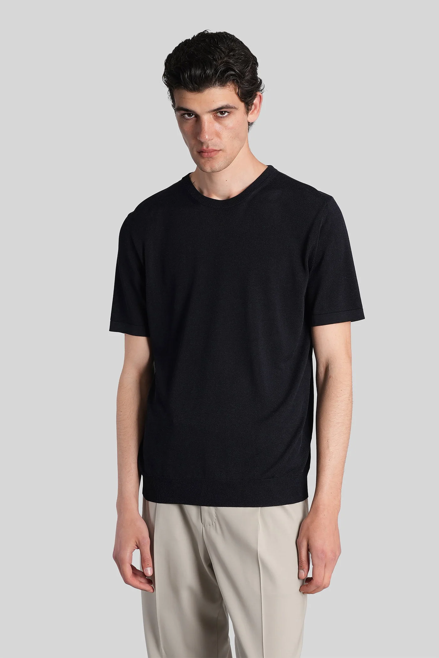 T-Shirt in blue viscose
