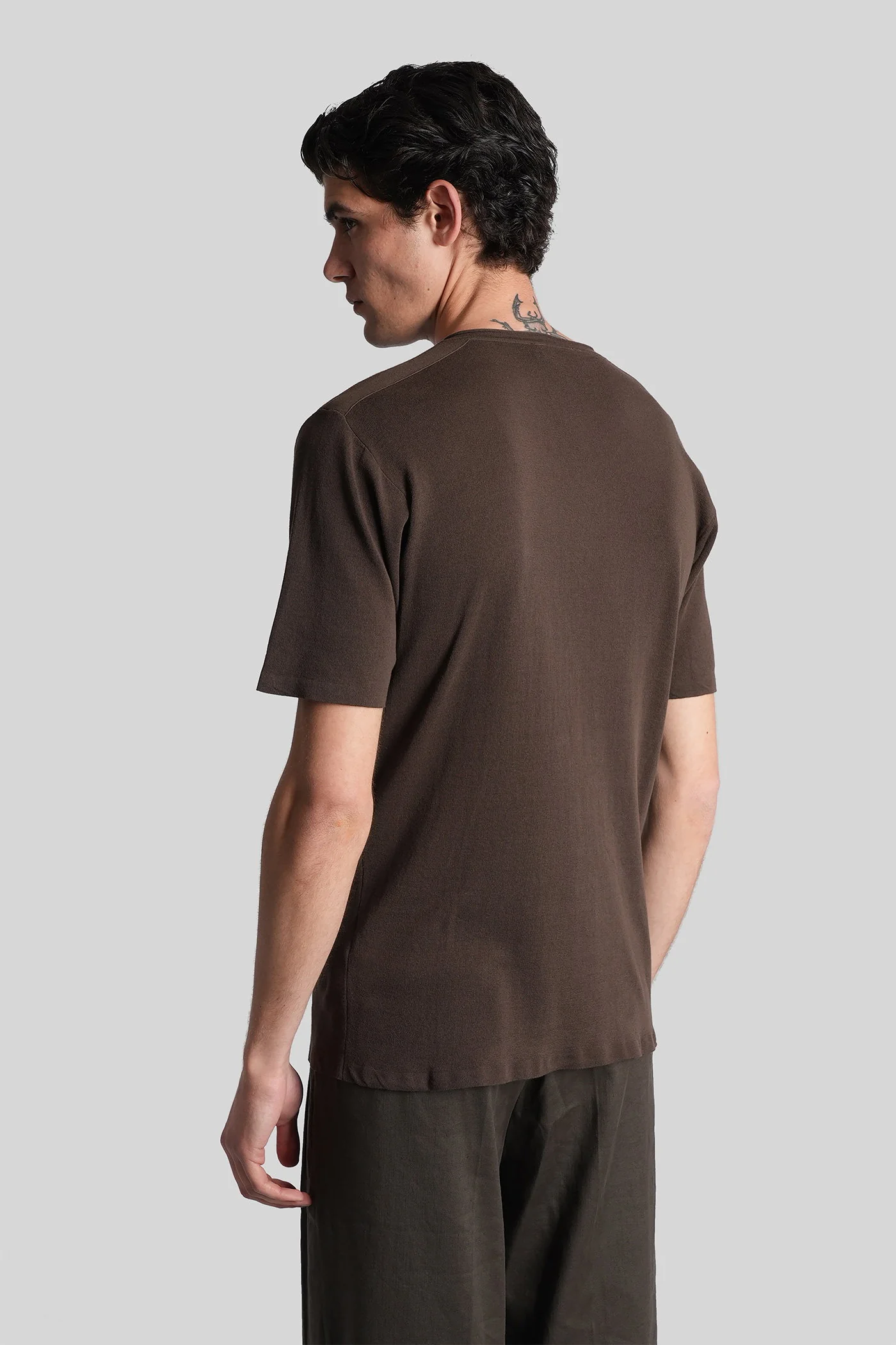 T-Shirt in brown cotton - Image 3
