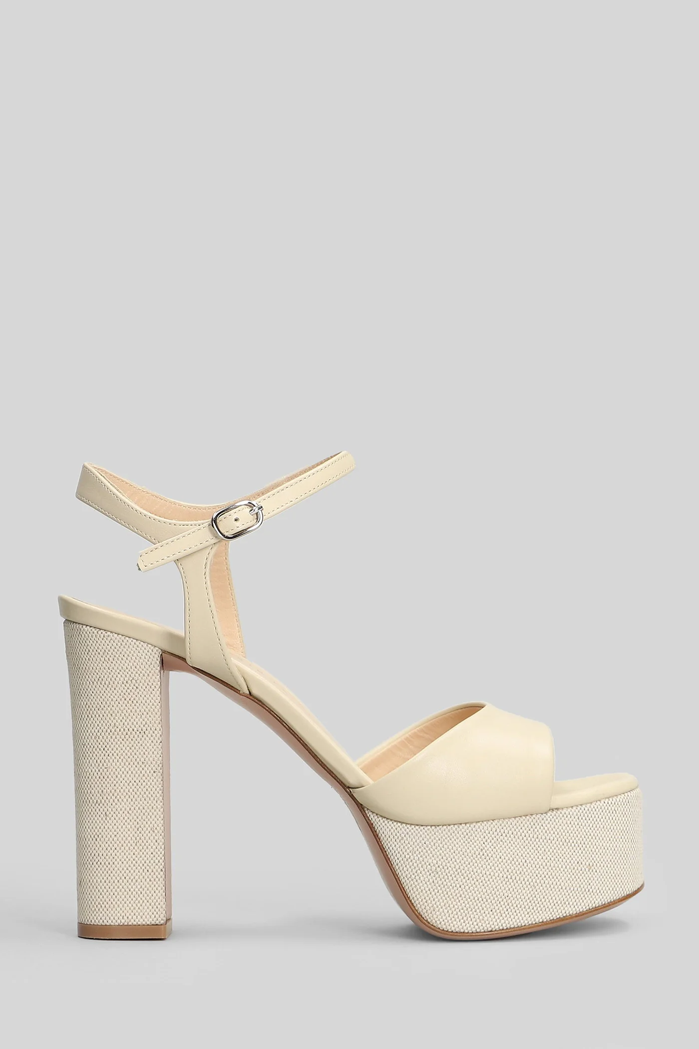 Addis Sandals in beige leather