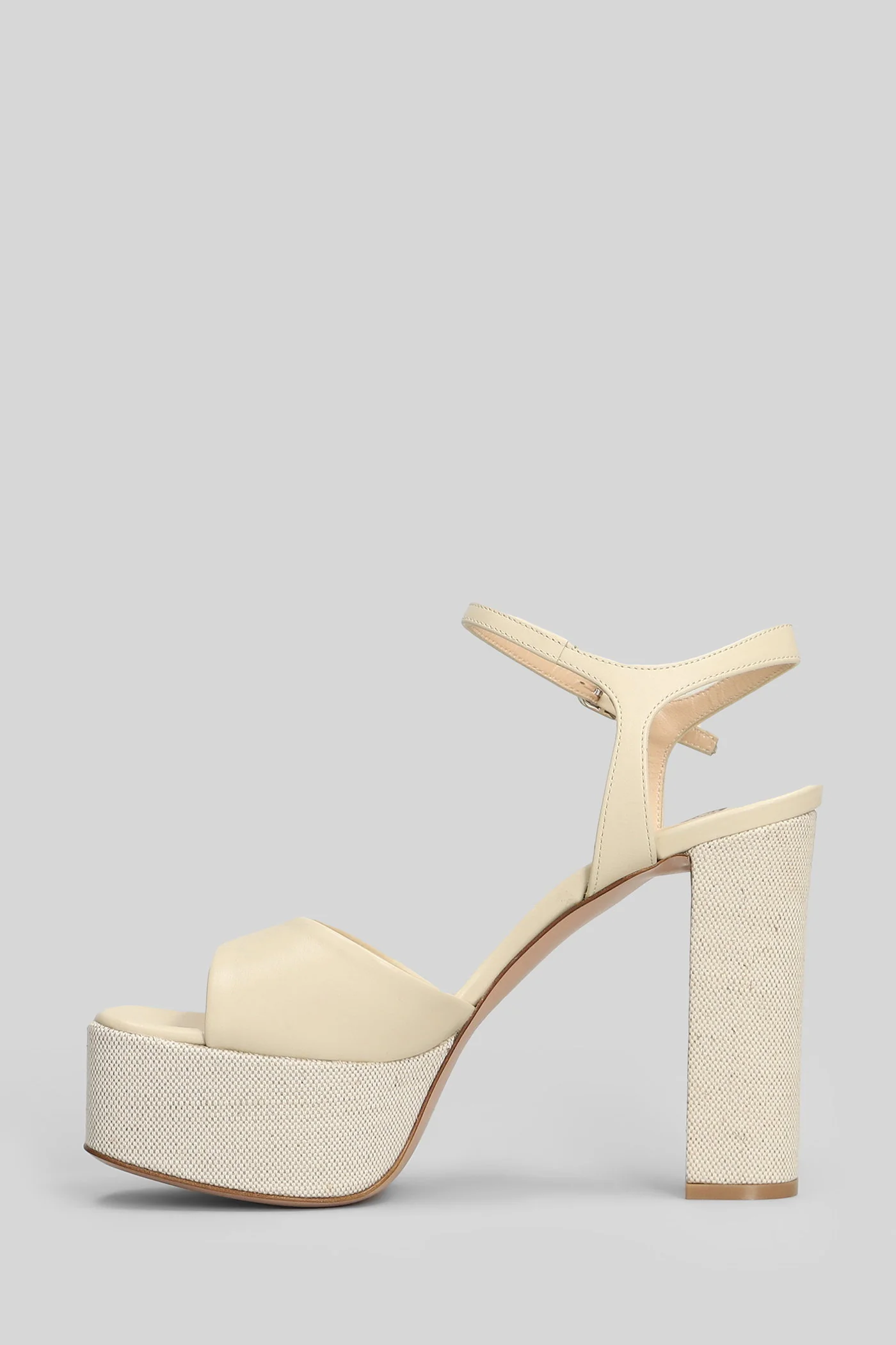 Addis Sandals in beige leather - Image 3