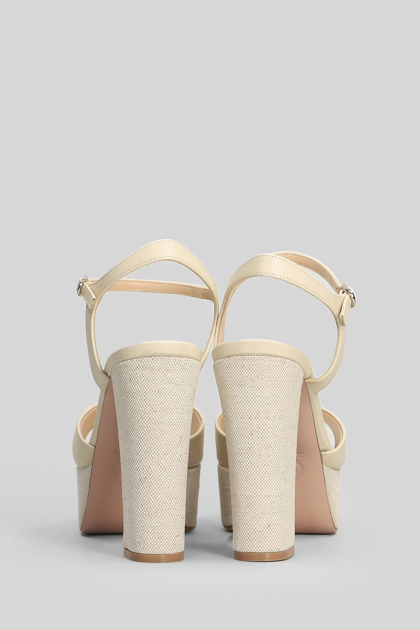 Addis Sandals in beige leather - Image 4