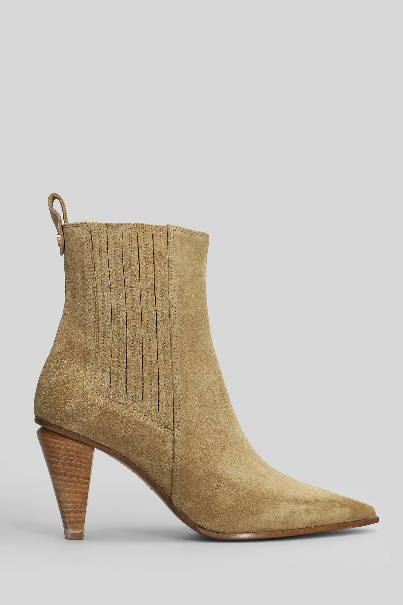 Nova High heels Ankle boots in beige suede - Image 6